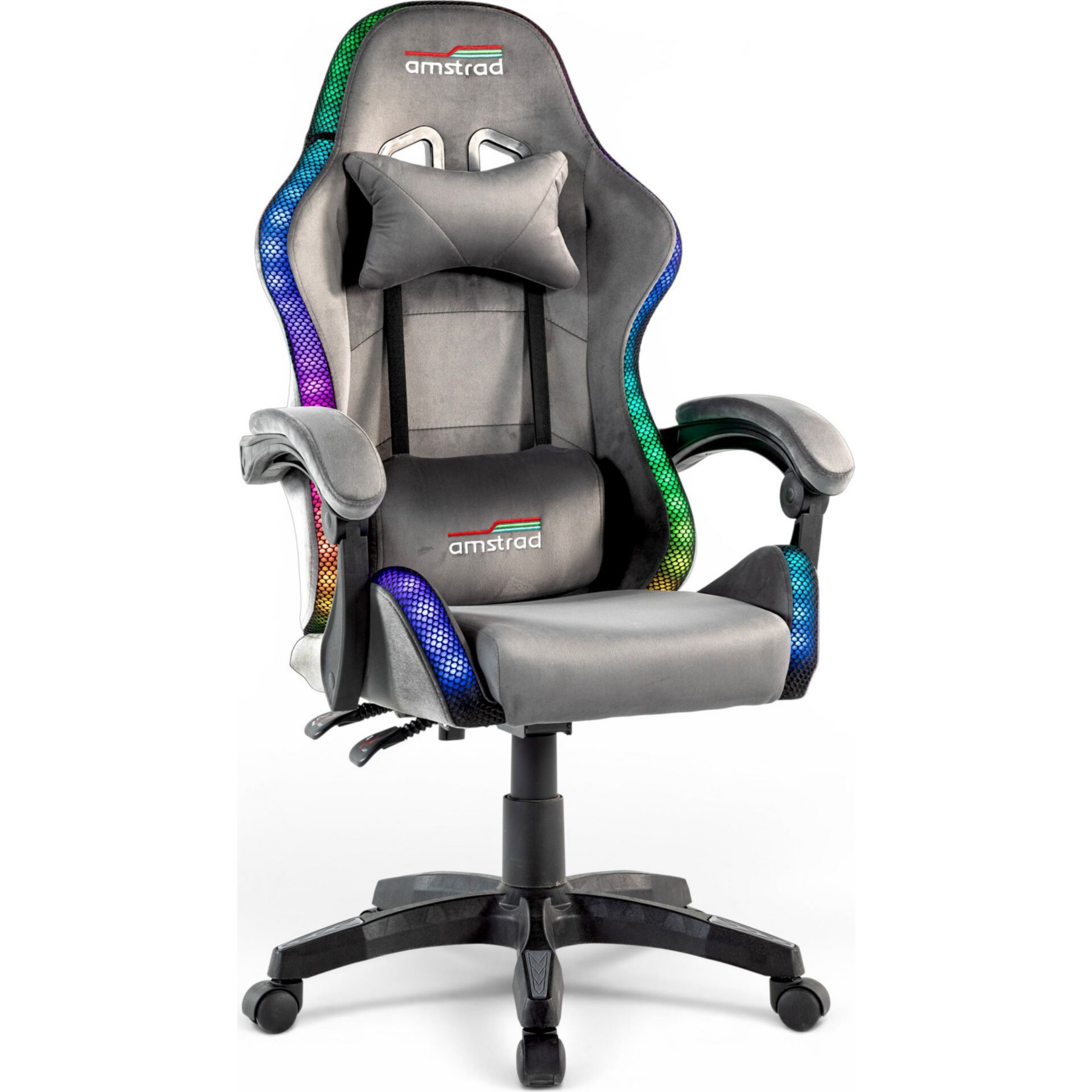 Chaise gaming AMSTRAD Chaise Gamer LED Grise 366 Modes