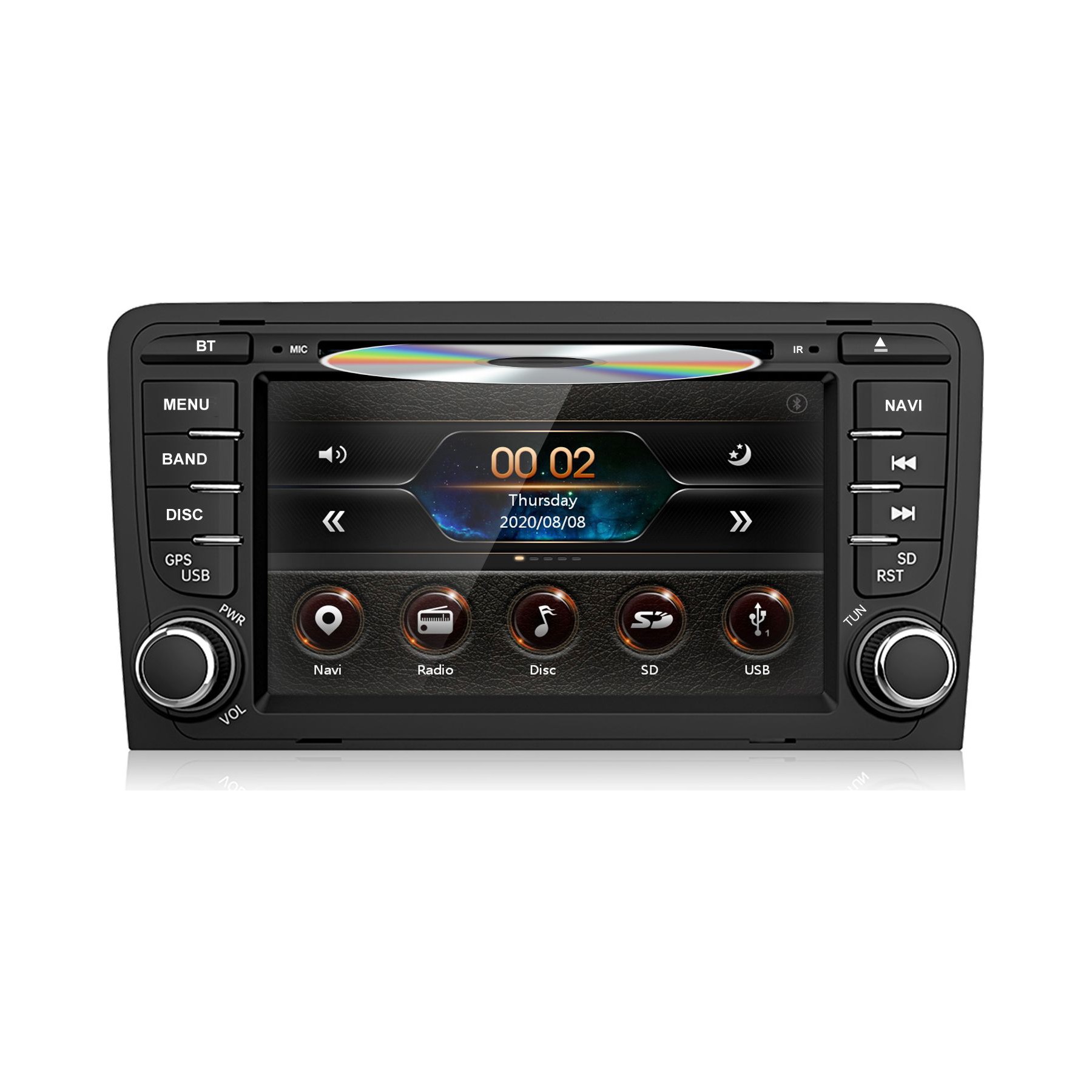 Autoradio connecté JUNSUN 7" pour AUDI A3 2003-2012 DVD CD 2Din BT