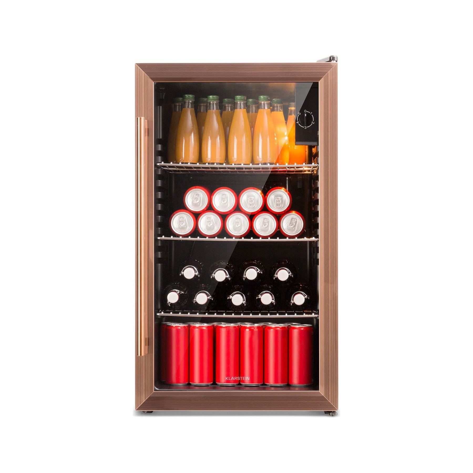 Mini réfrigérateur KLARSTEIN BeersafeXXL 80L porte vitrée inox cuivre