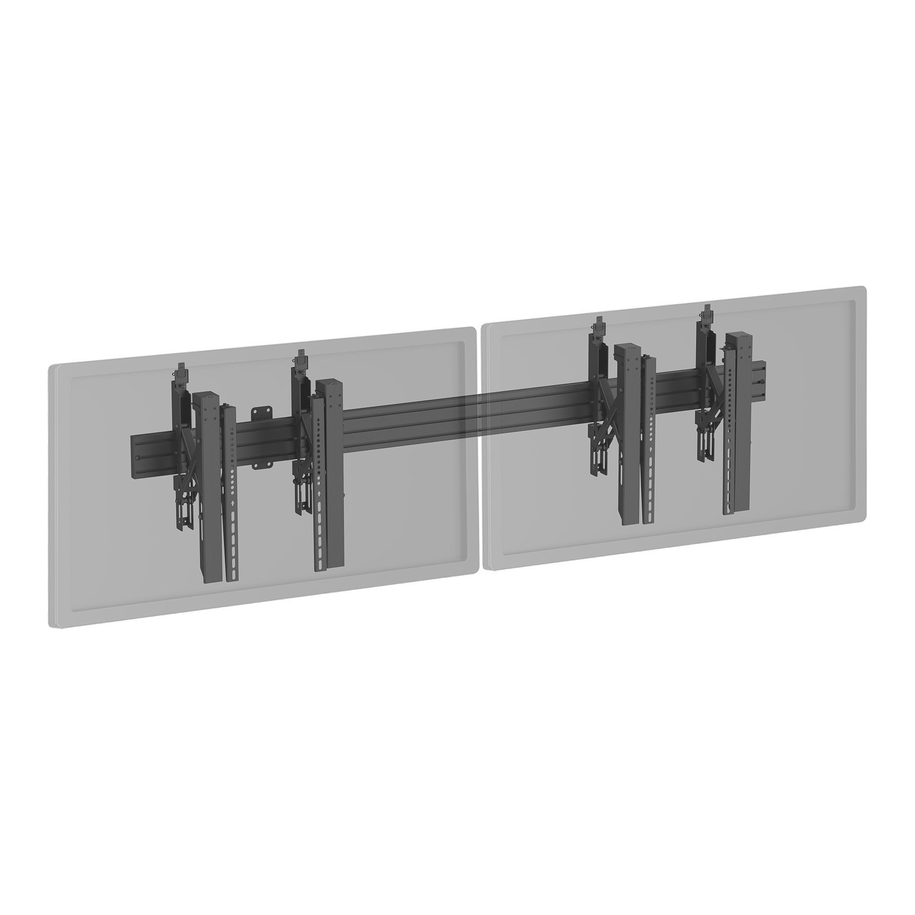 Support mural TV KIMEX mural Push Pull 2 écrans 45"-55", noir