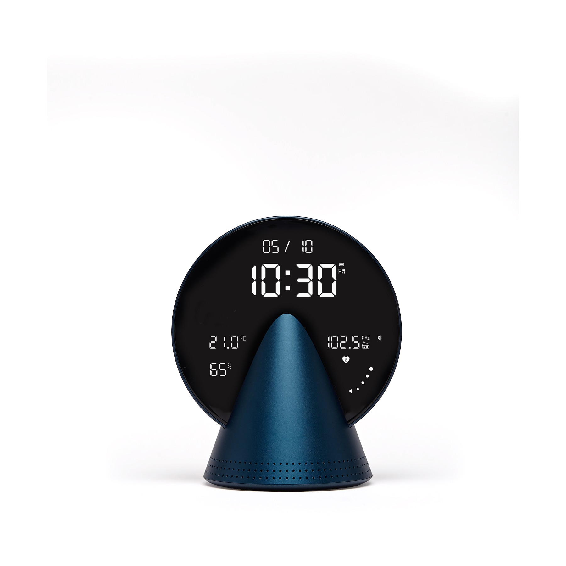Radio réveil LEXON Conic Clock avec fonction Bluetooth Bleu