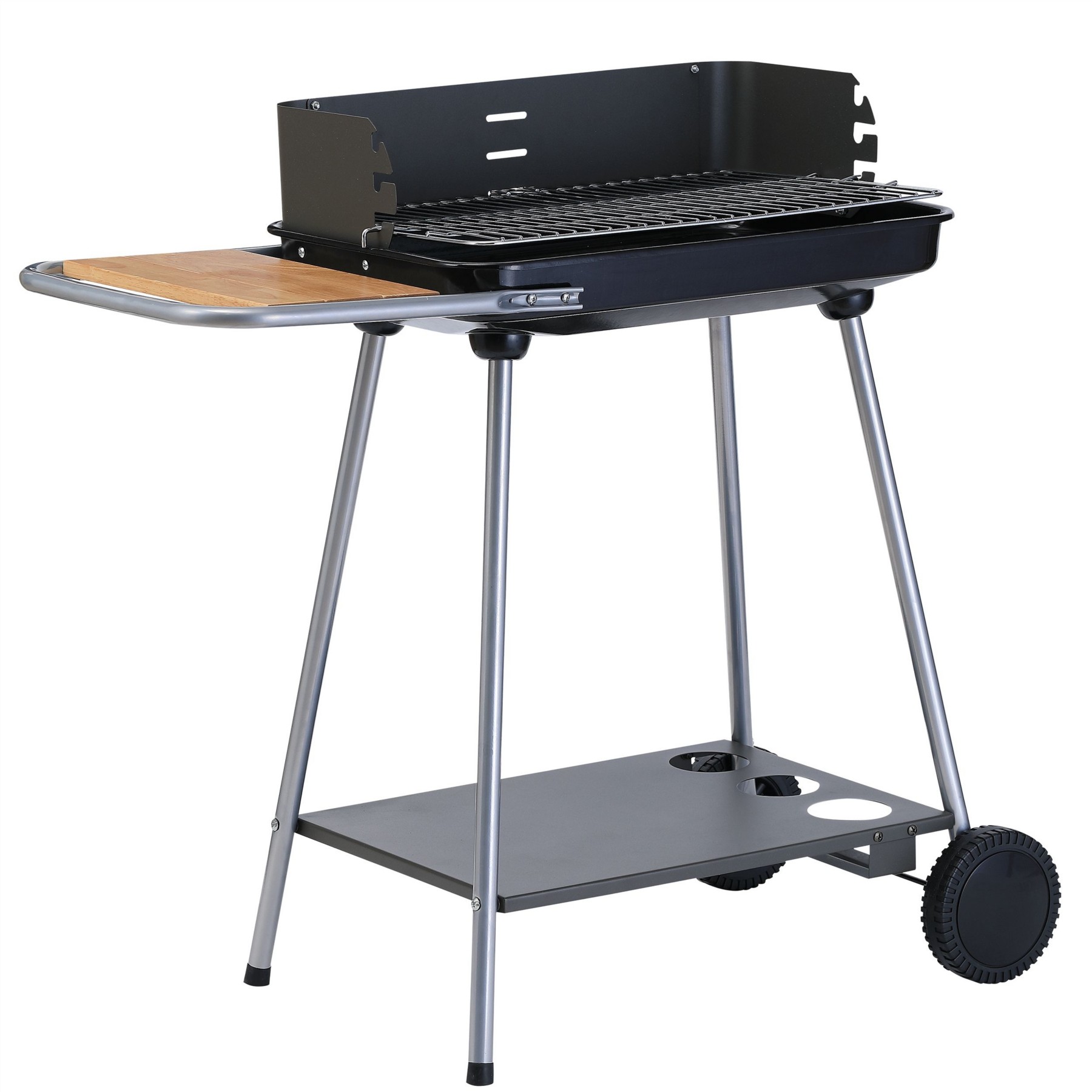 Barbecue charbon ESSENTIELB EBCA3 noir gris sur pieds, 37x23 cm