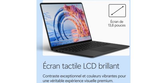 Ordinateur portable MICROSOFT SURFACE LAPTOP 8e édition 13,8" Tactile Snapdragon X Elite 16 Go RAM LPDDR5x SSD 512 Go Copilot+PC