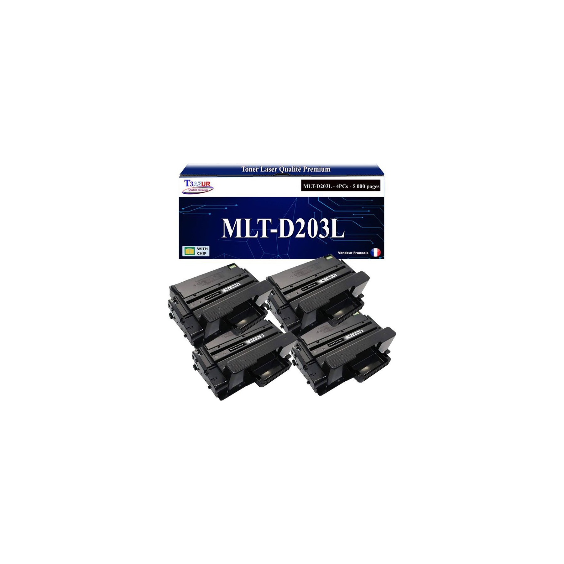 Toner T3AZUR pour Samsung M3870FW, MLT-D203L x4