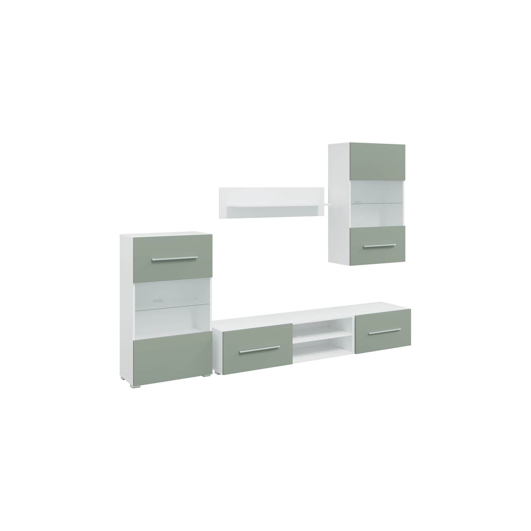 Meuble TV HELLOSHOP26 Lot de 5 meubles TV modernes avec éclair