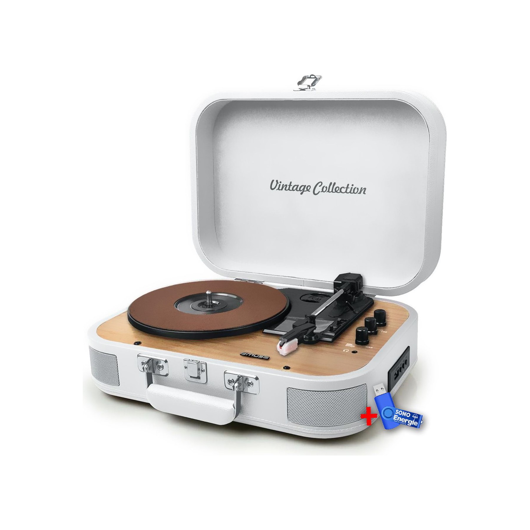 Platine vinyle MUSE Platine vinyle stéréo Muse MT201-WW, - E