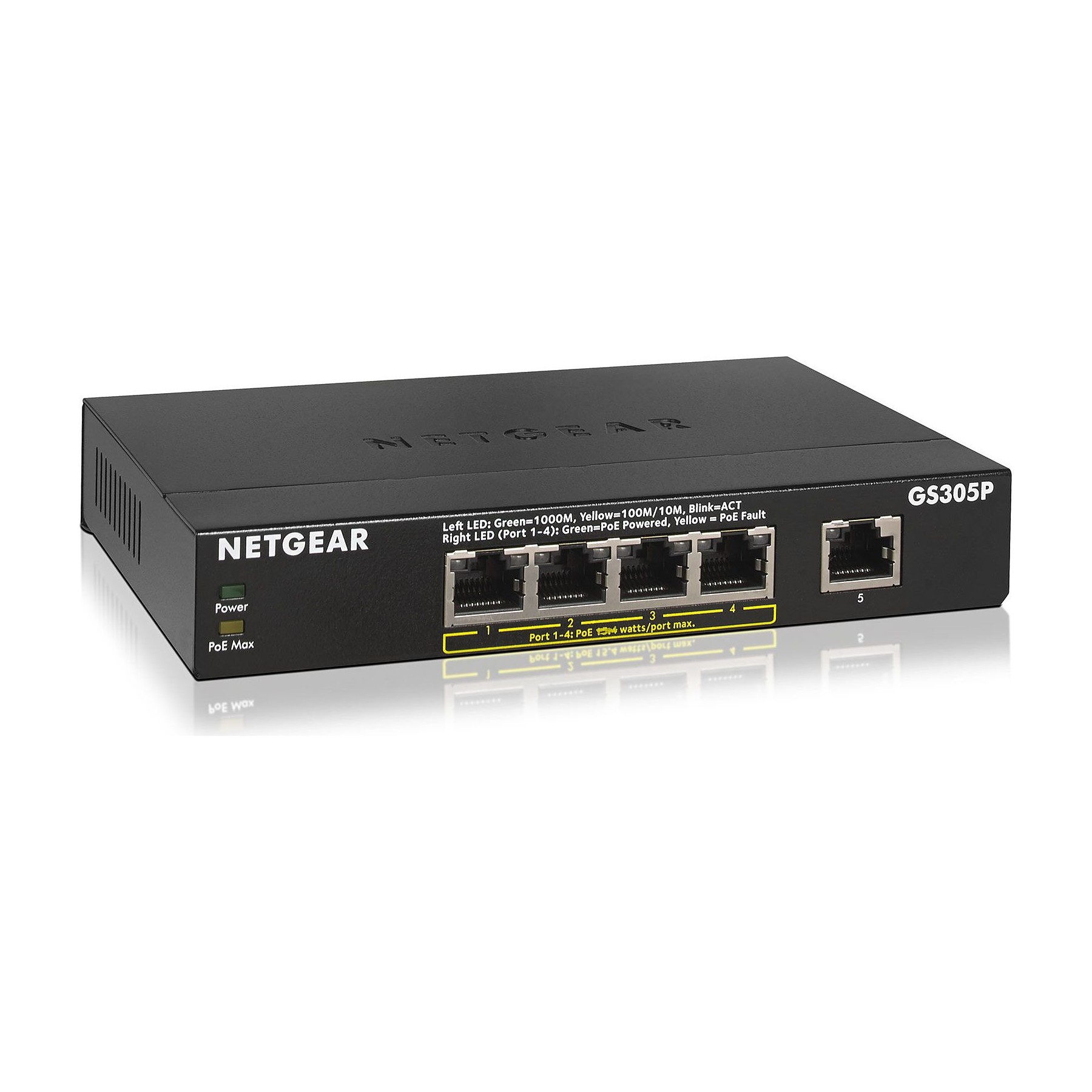 Switch ethernet NETGEAR G305Pv2 5 ports Gigabit avec 4 port PoE+