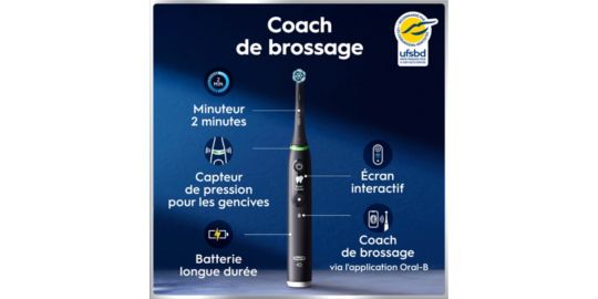 Brosse à dents électrique ORAL-B iO6 Noire Luxe Edition