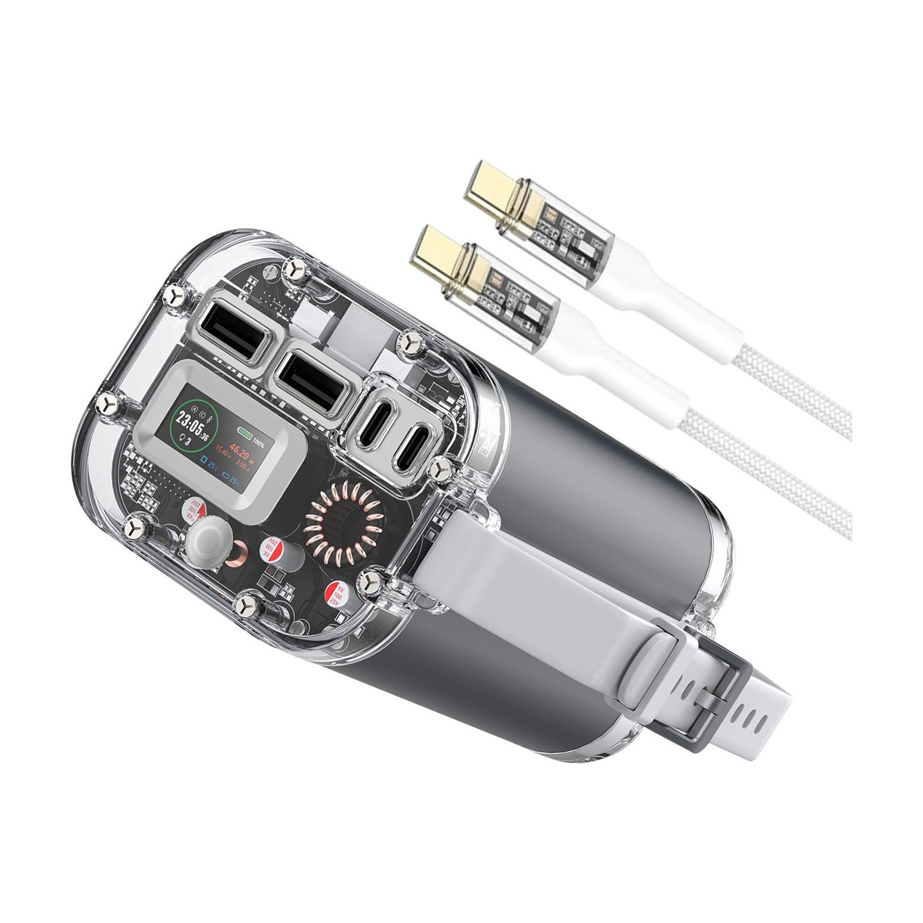 Chargeur allume-cigare 4 SMARTS 40000mAh USB/USB C 100W Étanche + Torche