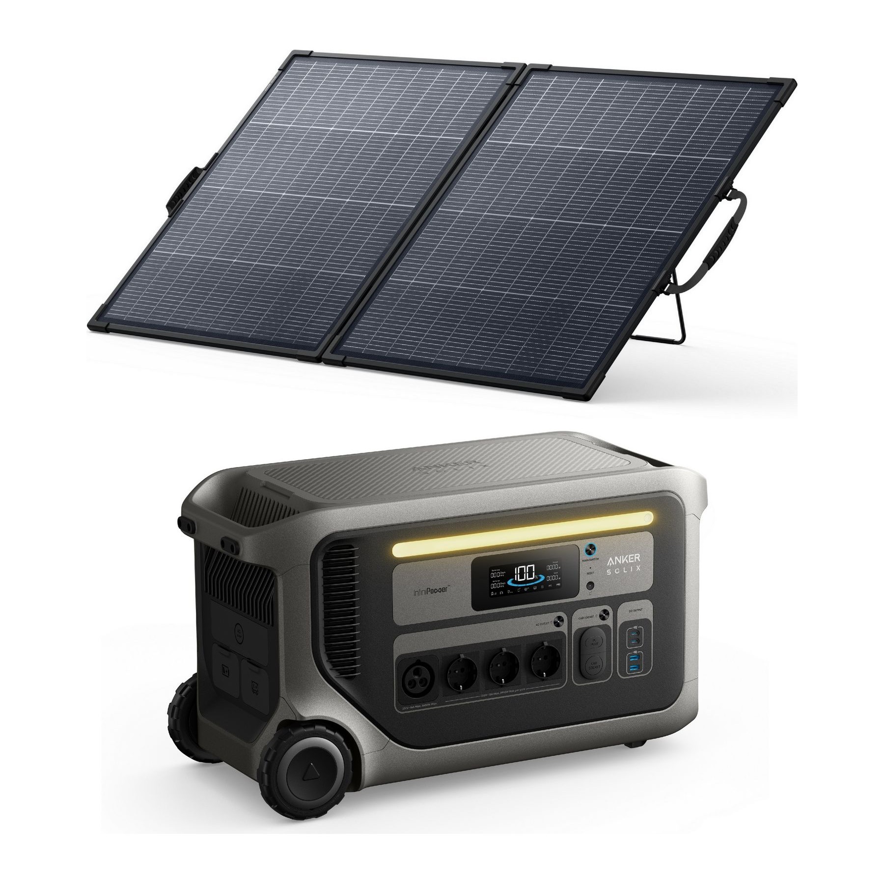 Batterie nomade ANKER SOLIX KIT F3000+PS200 Bifacial