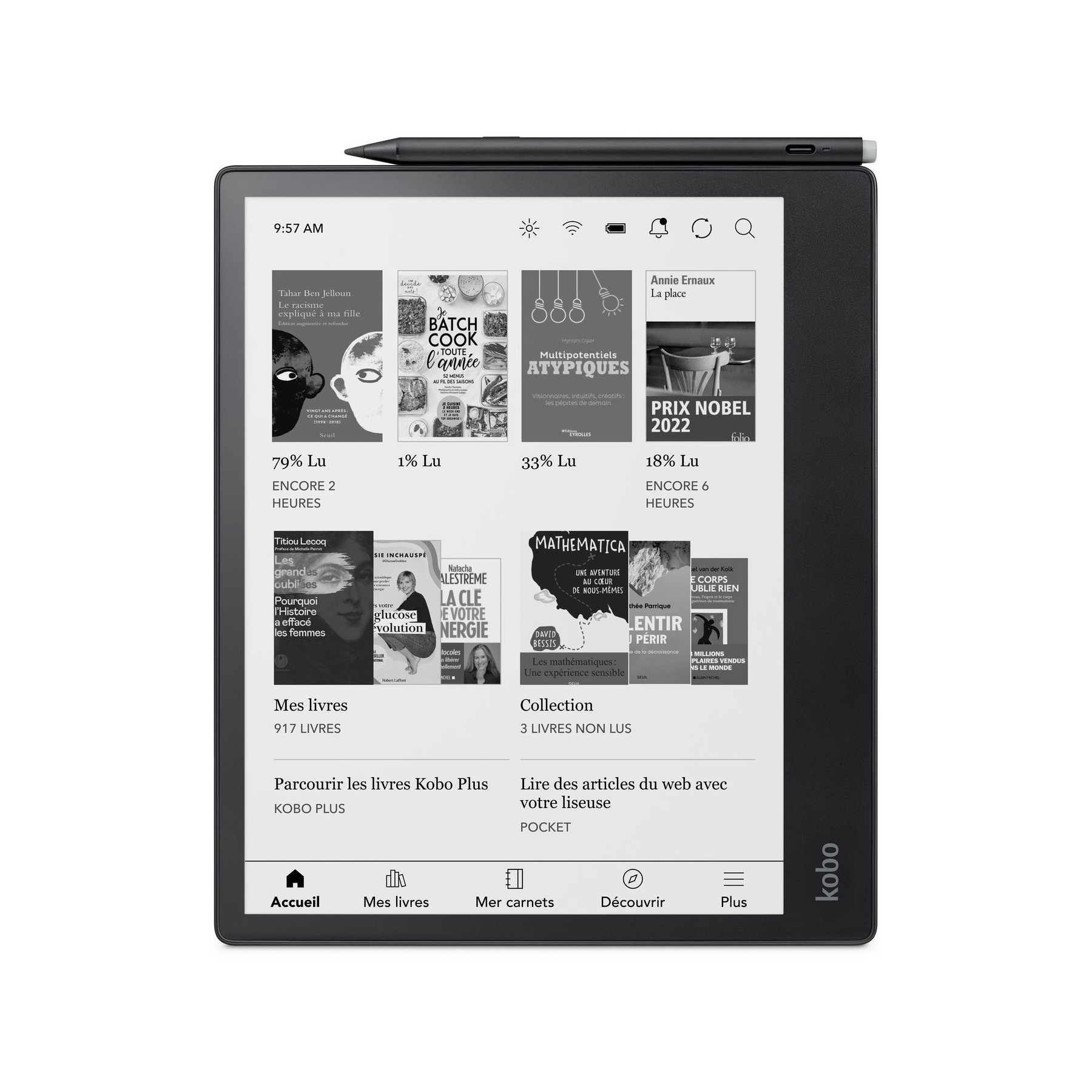 Liseuse eBook KOBO Pack Elipsa 2E + Stylus 2