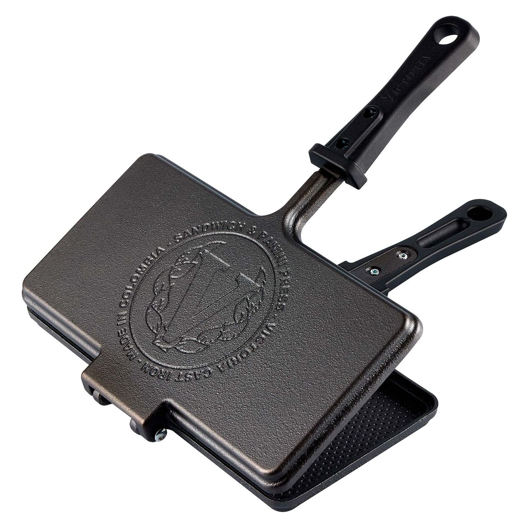 Poêle VICTORIA COOKWARE Presse Panini 27x14cm, Poêle à Sandwich