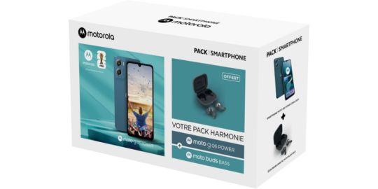 Smartphone MOTOROLA Pack G06 Power 4G 256Go Bleu + Moto Buds Bass