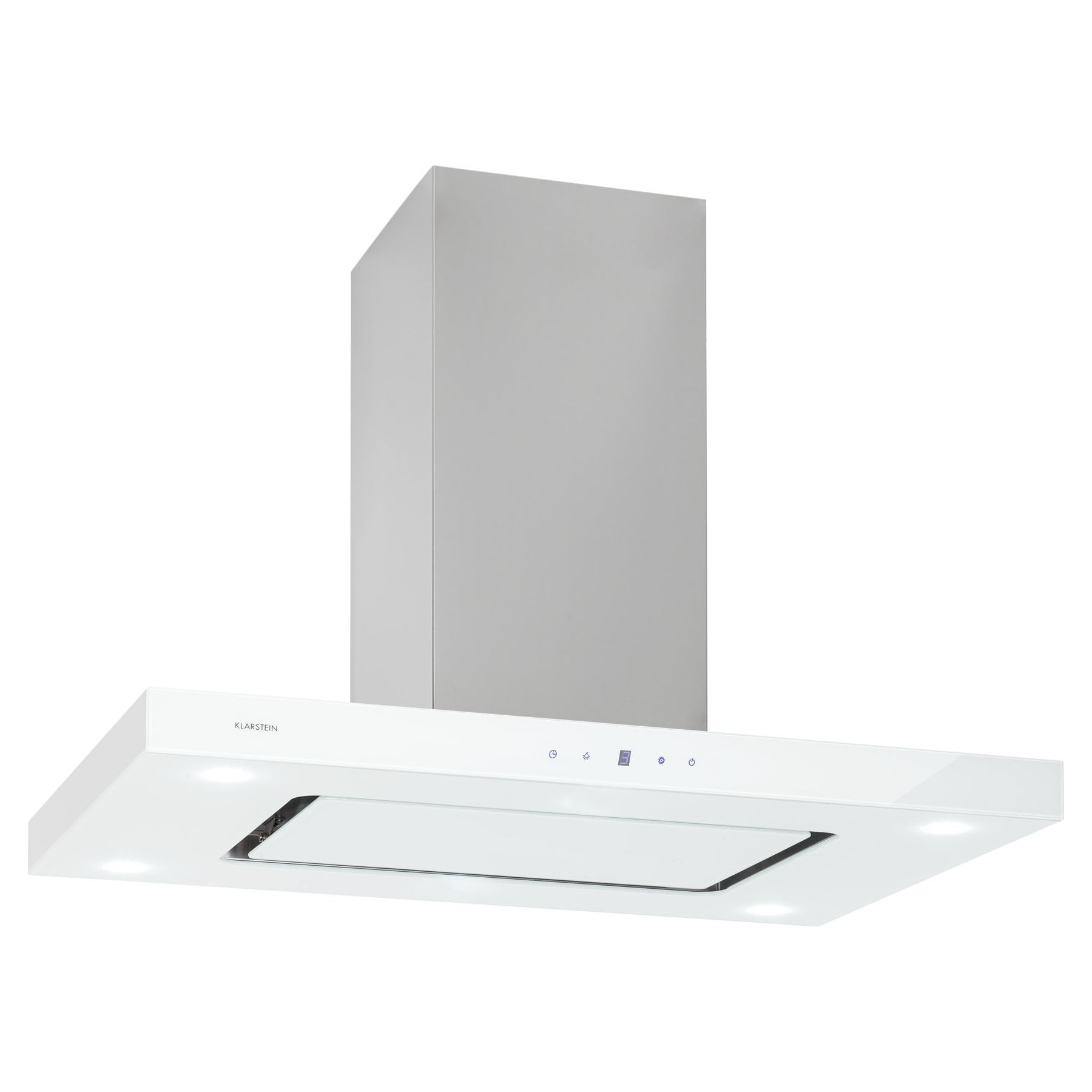 Hotte décorative îlot KLARSTEIN Valeria îlot 90cm 650m³/h CEE A blanc