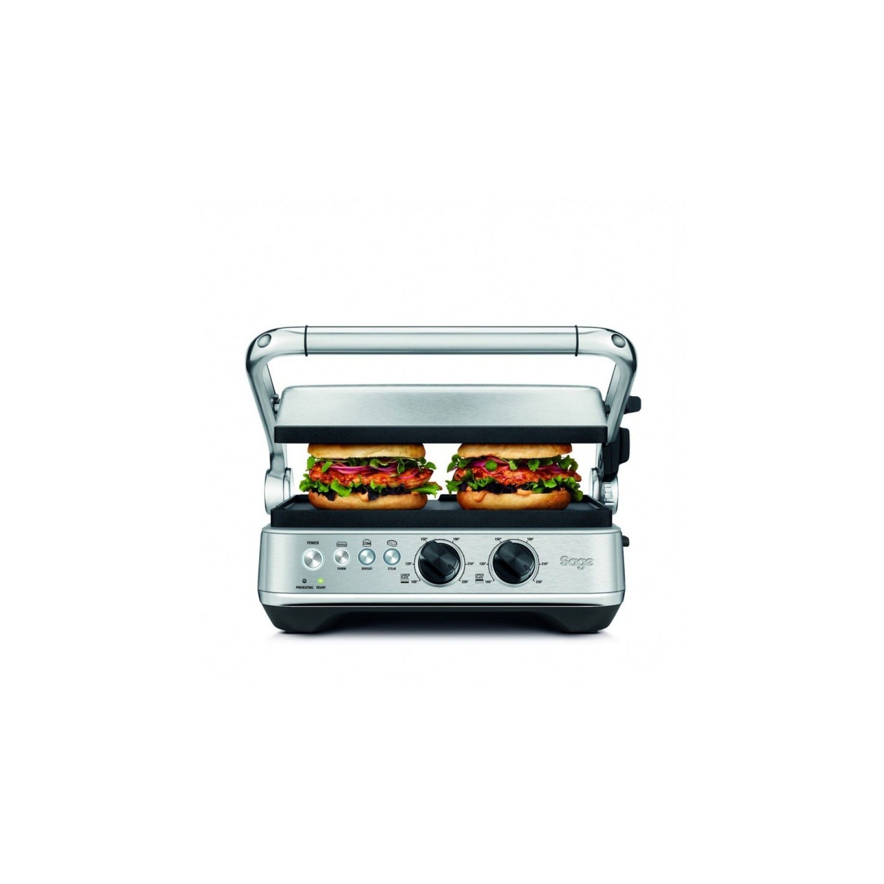 Grille-viande SAGE APPLIANCES SGR700BSS4EEU1 inox 2 zones de cuisson, plaques amovibles, 33x25 cm