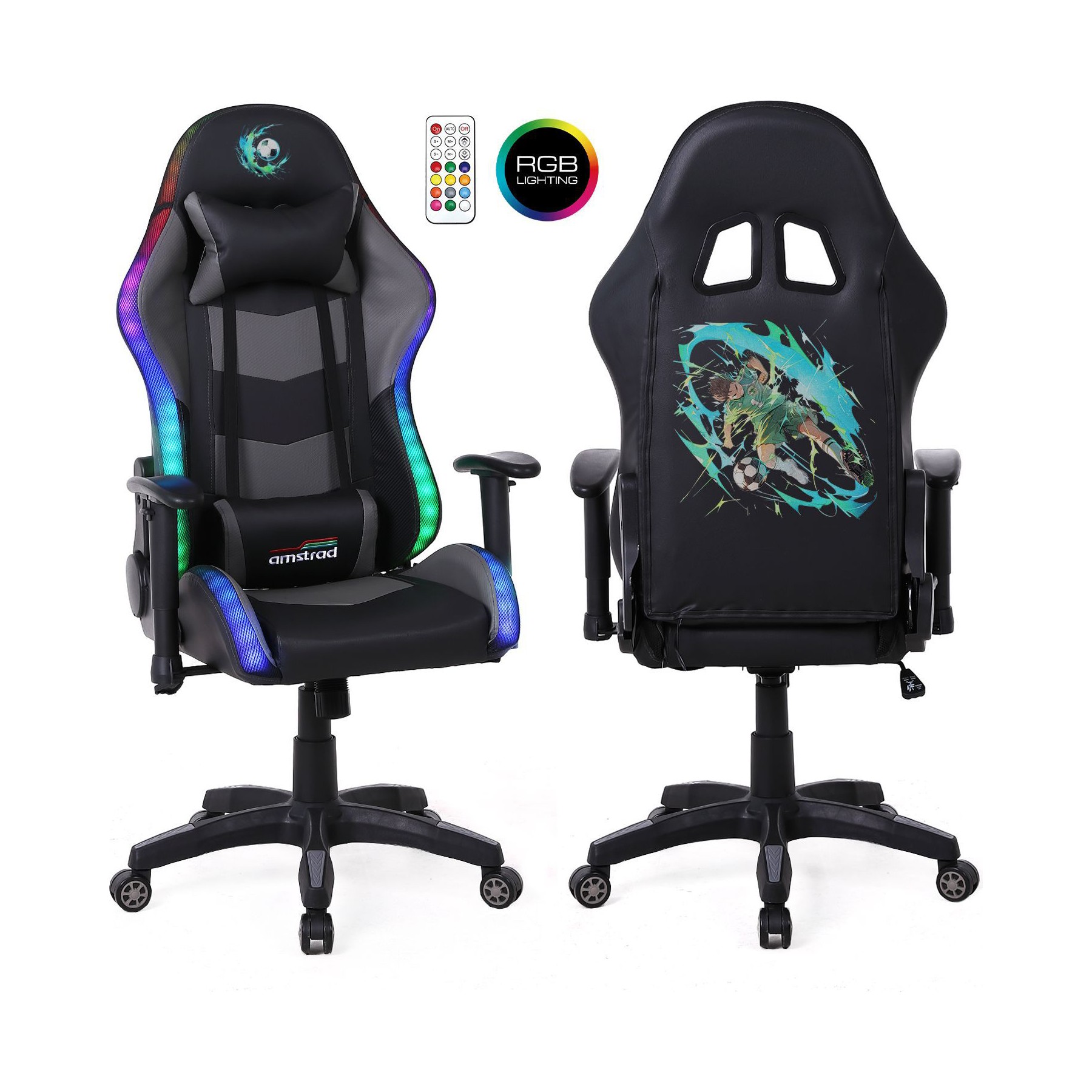 Chaise gaming AMSTRAD ELITE-LED-SOCCER