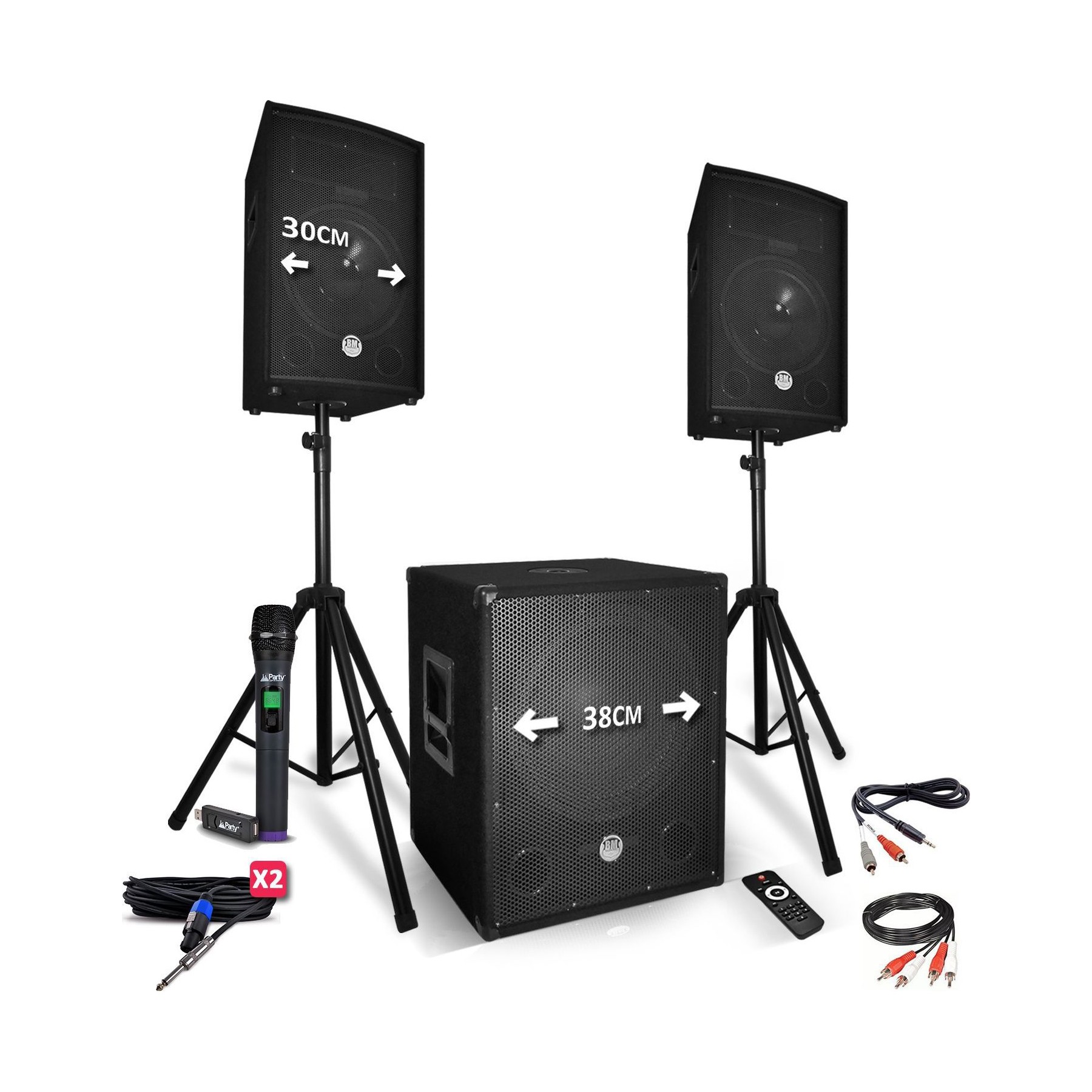 Pack sono BM SONIC Pack sono 2200W - Enceintes 12" + Caisso