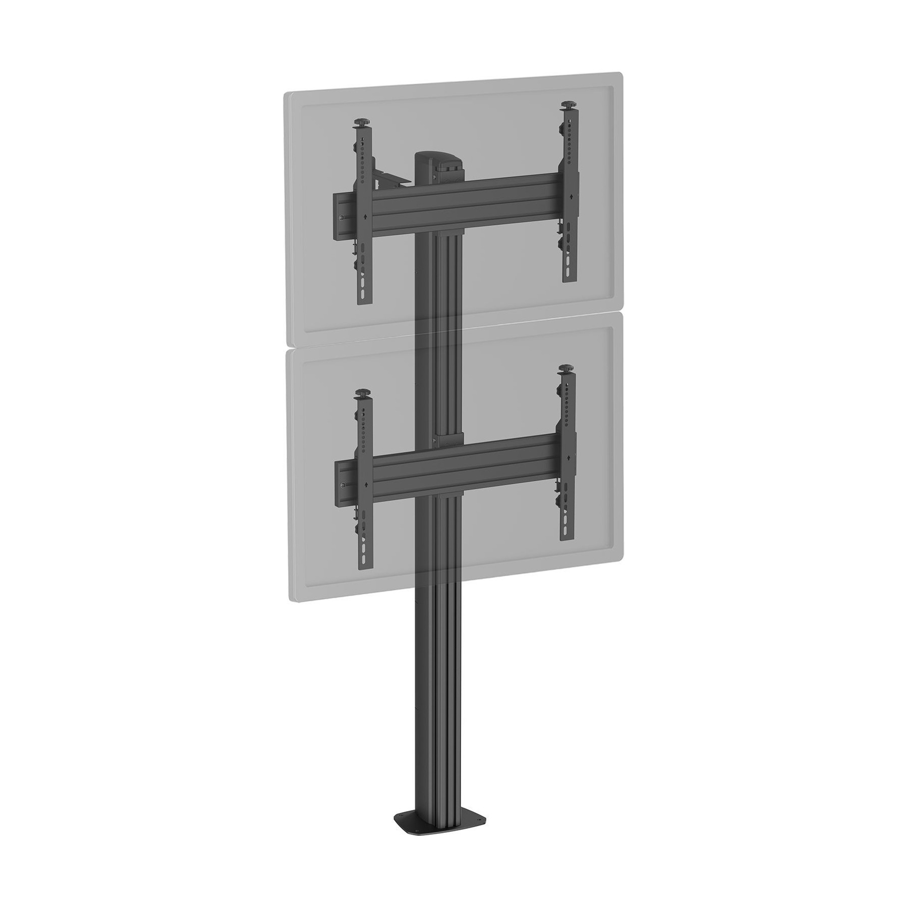 Pied TV KIMEX 2 écrans TV 40"-65", Hauteur 175cm, noir