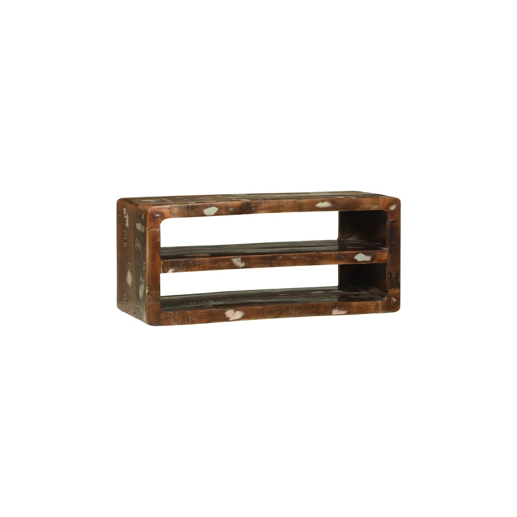 Meuble TV HELLOSHOP26 Meuble TV moderne épuré rangement 80 x 3