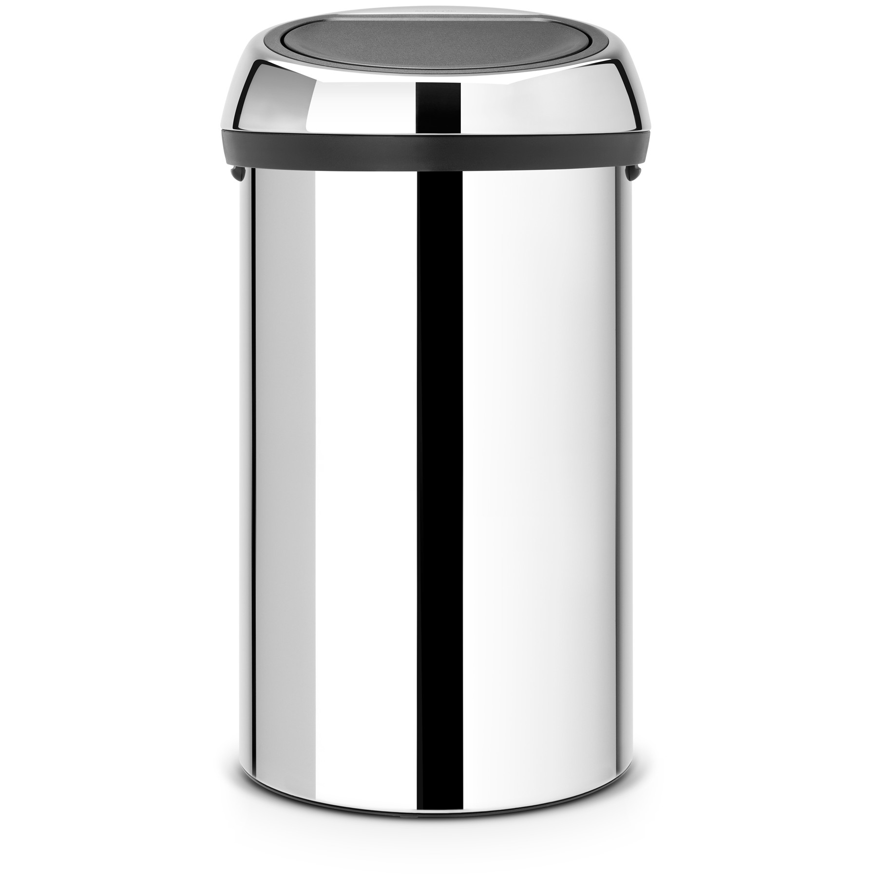 Poubelle de cuisine manuelle BRABANTIA 60 L Touch Bin Brilliant steel