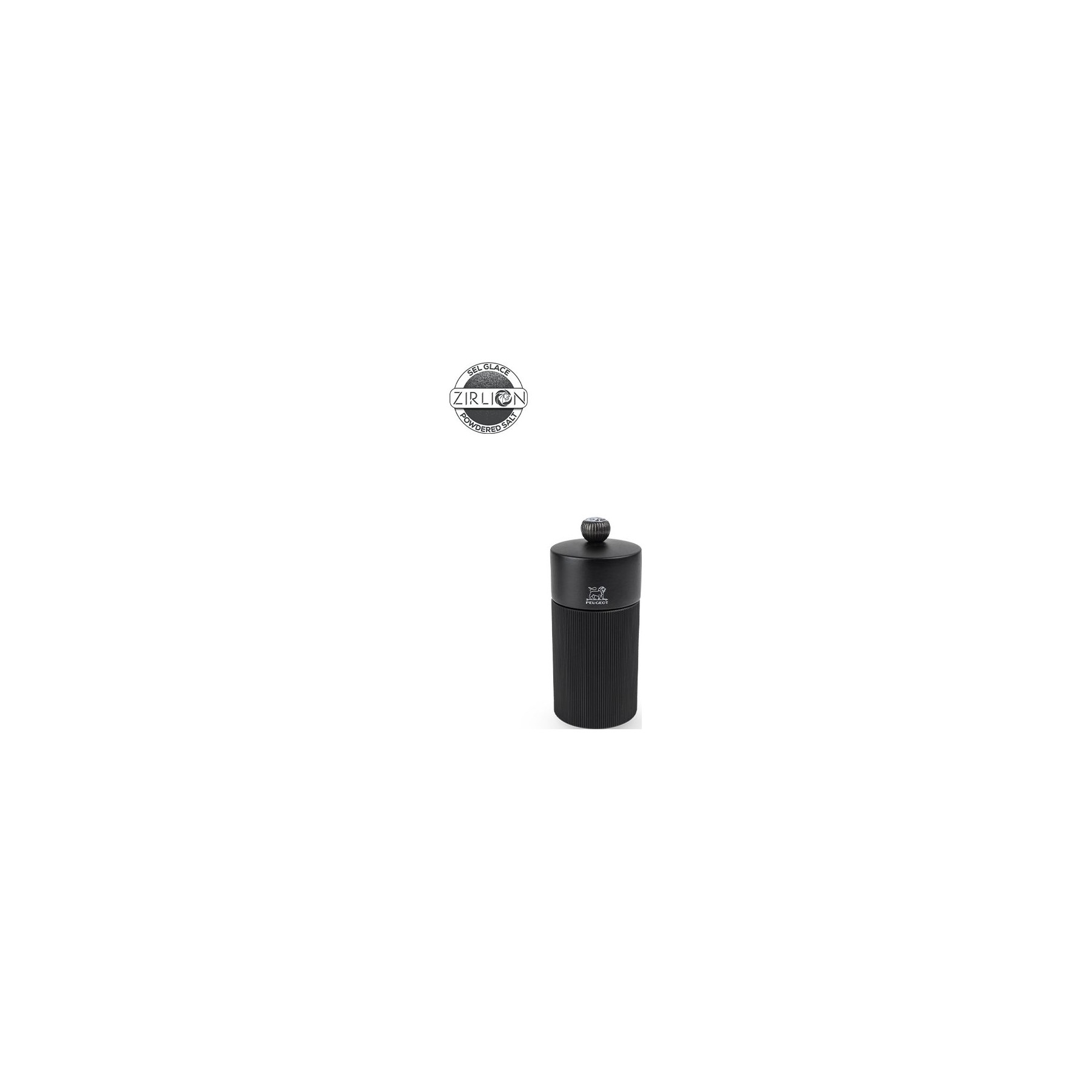 Moulin à sel PEUGEOT Line Aluminium et Bois Noir Alu 12cm