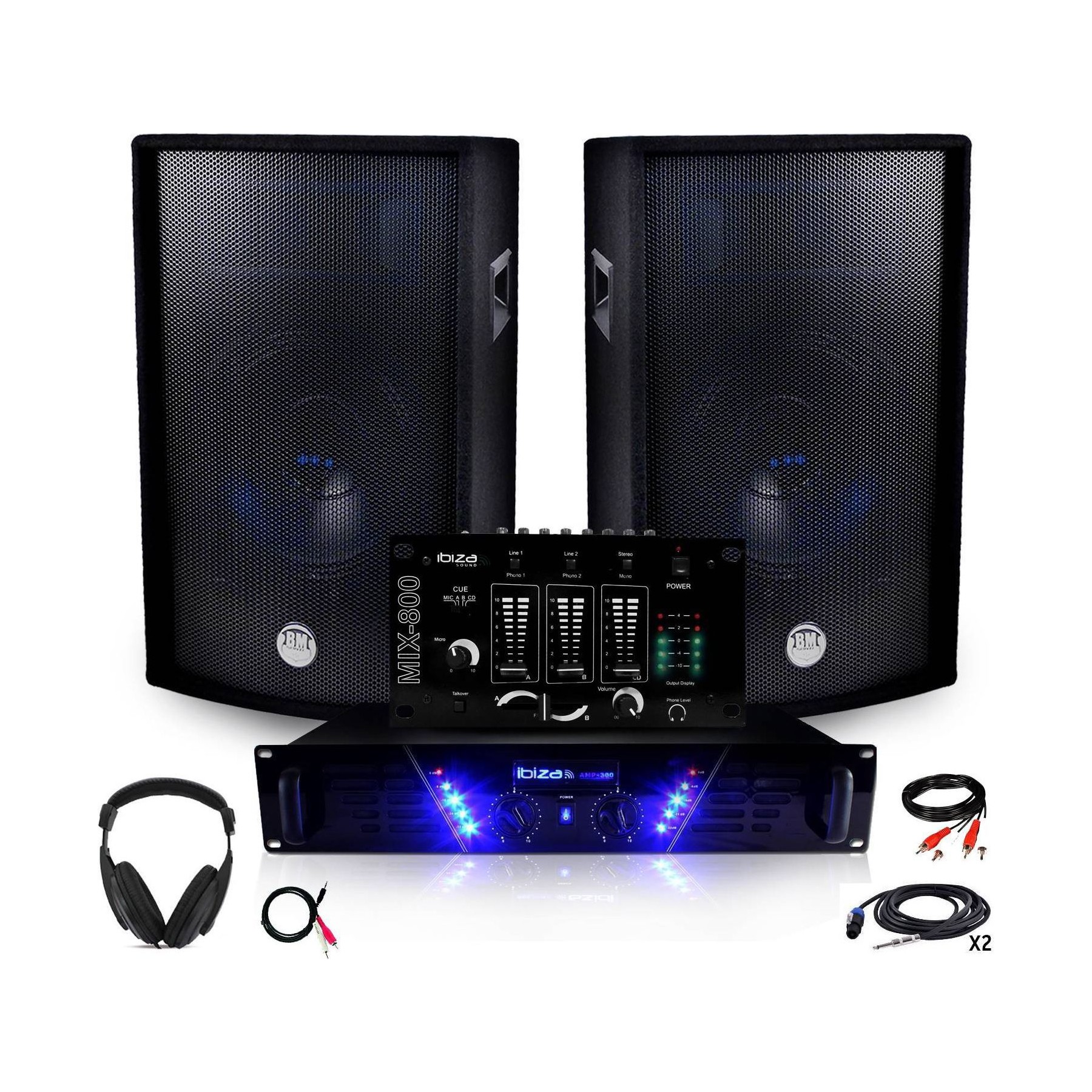 Pack sono IBIZA Pack Sono Ampli AMP-300 + HP BMS-12 de 2