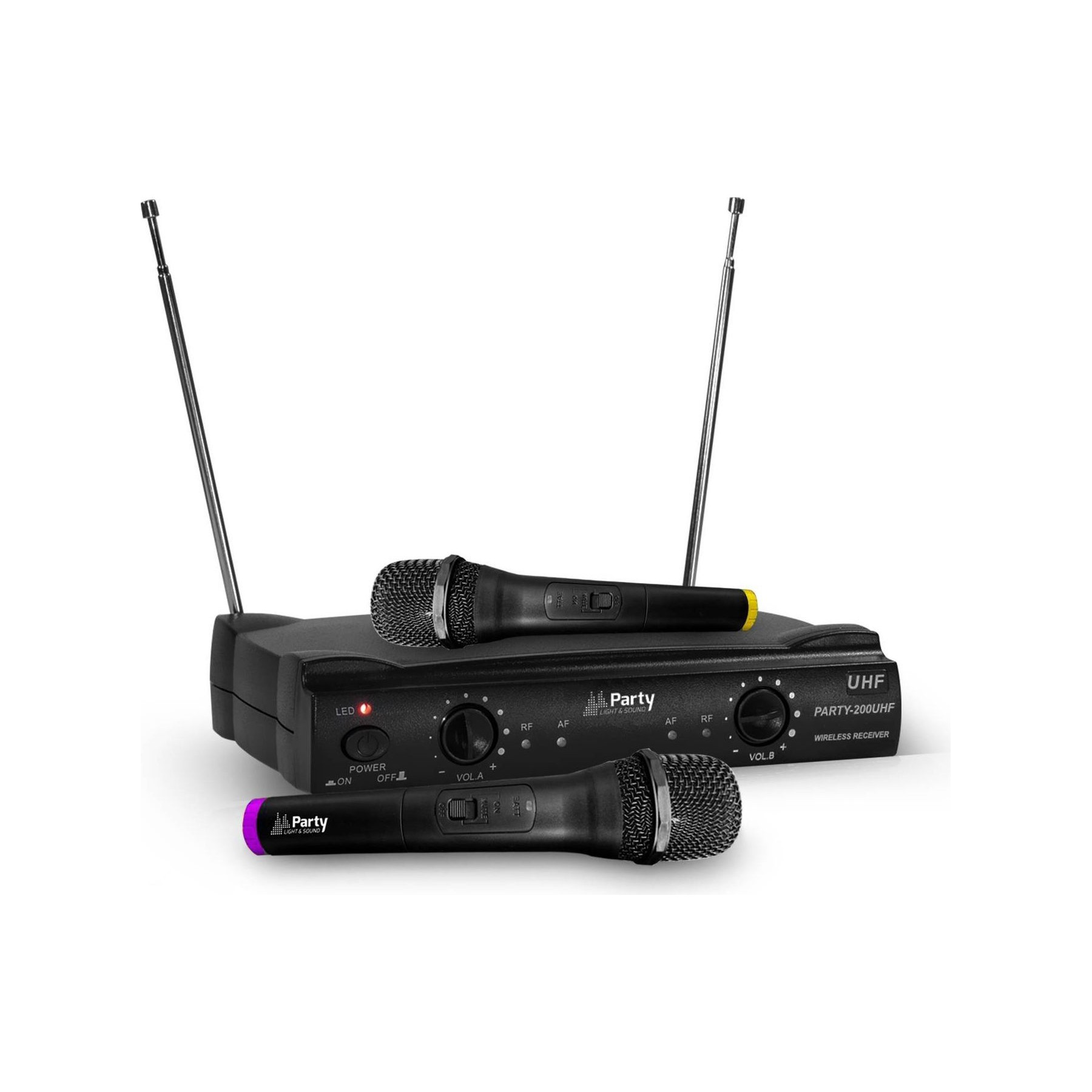 Micro PARTY LIGHT&SOUND Système 2 microphones sans-fils UHF 863.