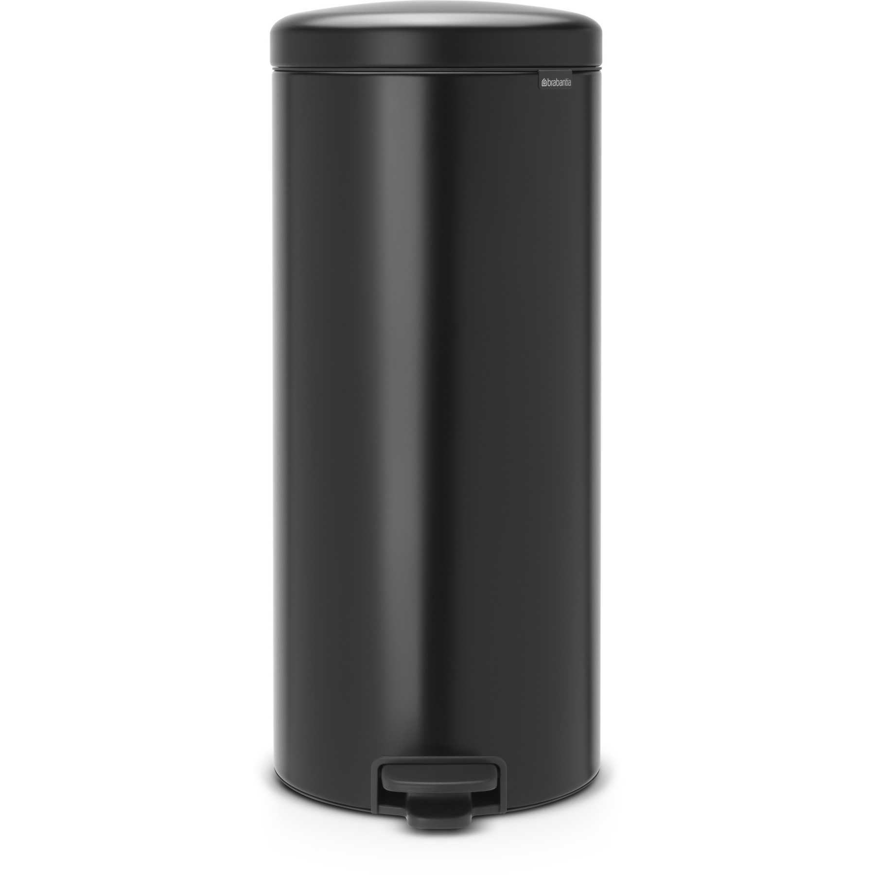Poubelle de cuisine manuelle BRABANTIA à pédale NewIcon 30L Matt Black Silent