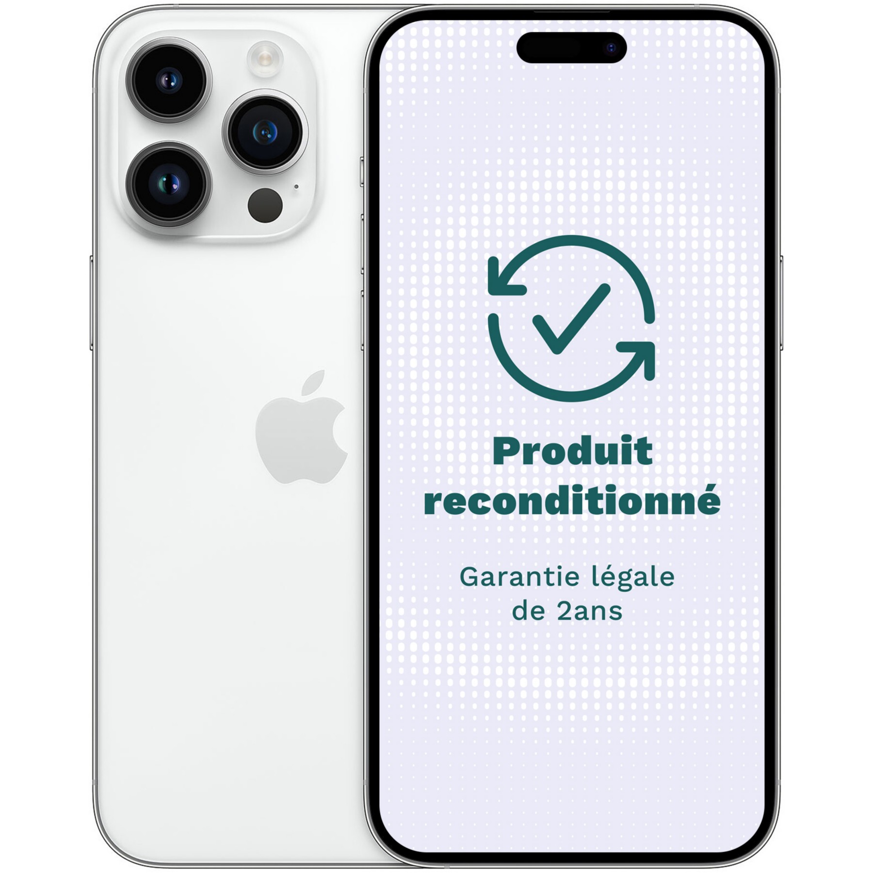 Smartphone APPLE iPhone 14 Pro Max Argent 128Go Excellent État avec Batterie Neuve - Reconditionné