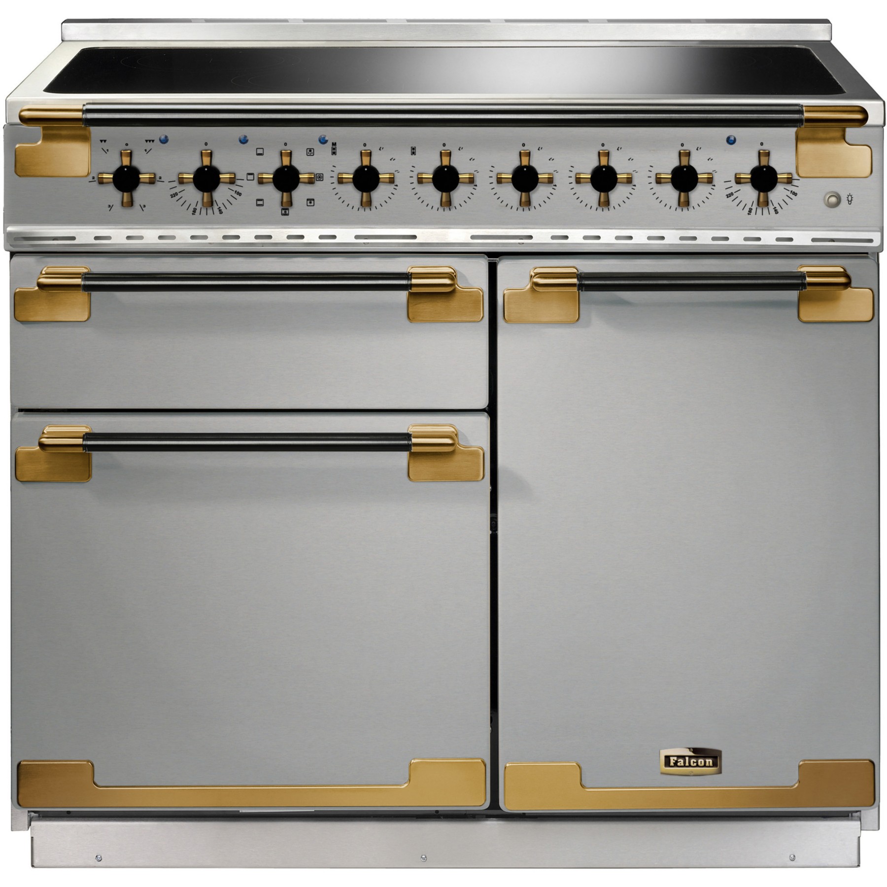 Piano de cuisson induction FALCON ELISE LUXE TAB IND 100 CMINOX et NOIR LA