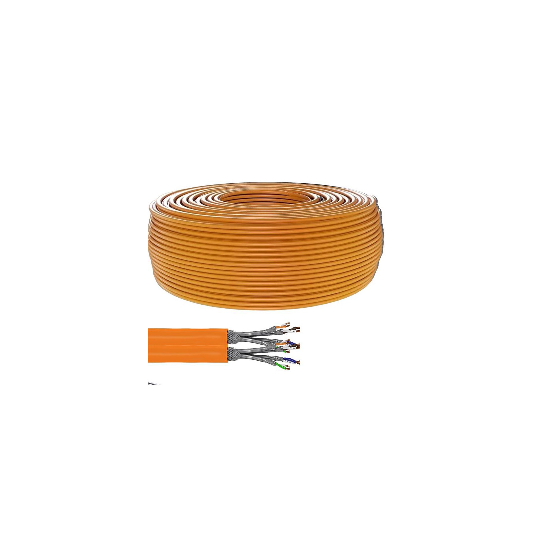 KOMELEC Câble Ethernet Cat 7A rigide blindé 100m