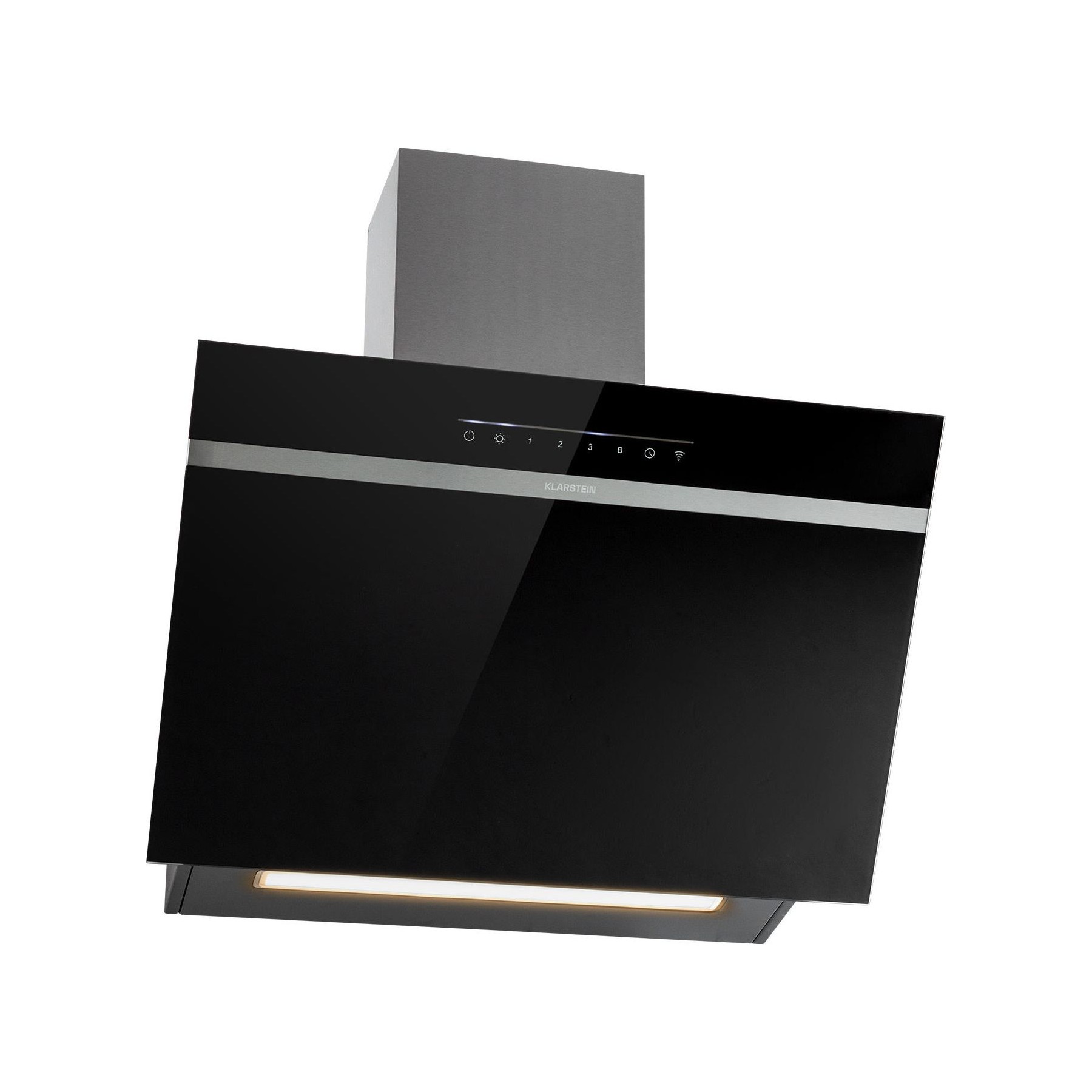 Hotte décorative murale inclinée KLARSTEIN Ava 60 cm WiFi A++ 515 m³/h tactile noir