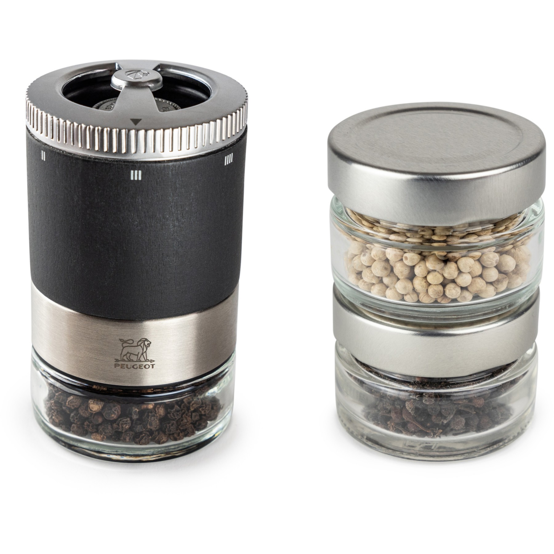 Coffret Moulin à poivre PEUGEOT maestro mp graphite + 3 poivres