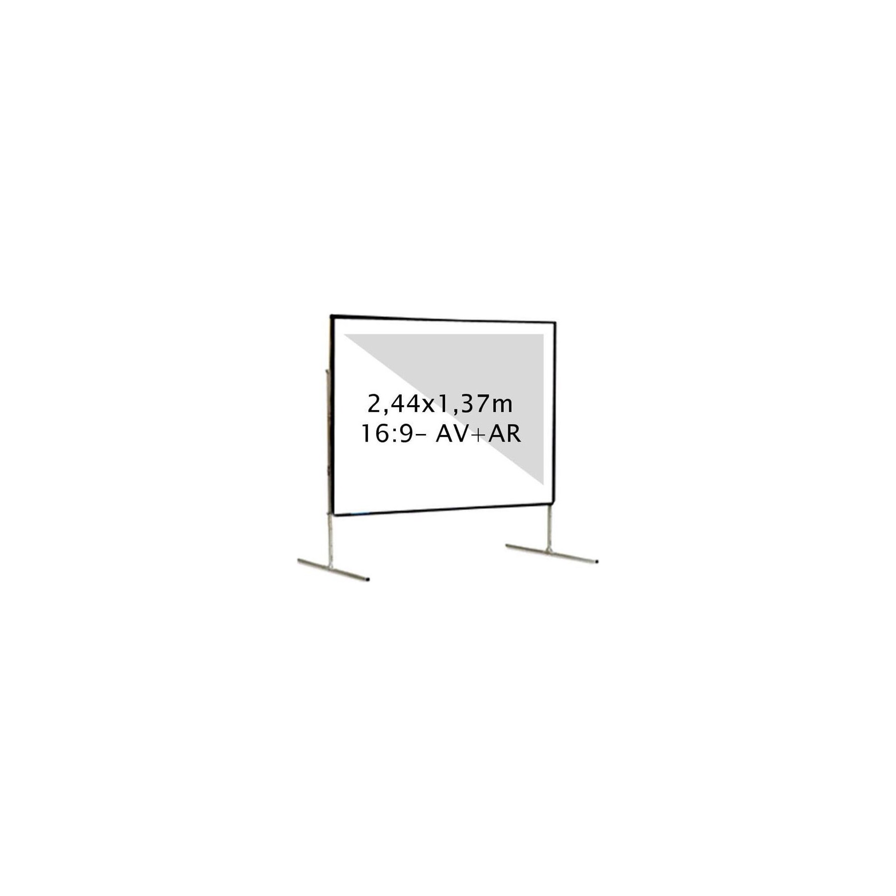 Ecran de projection KIMEX valise 2,44 x 1,37m, 16:9- Toile AV + AR