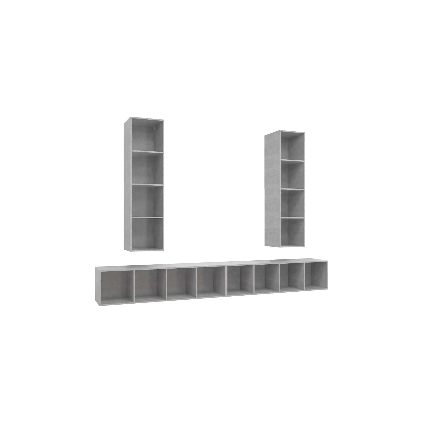 Meuble TV HELLOSHOP26 Lot de 4 meubles TV muraux avec espace d