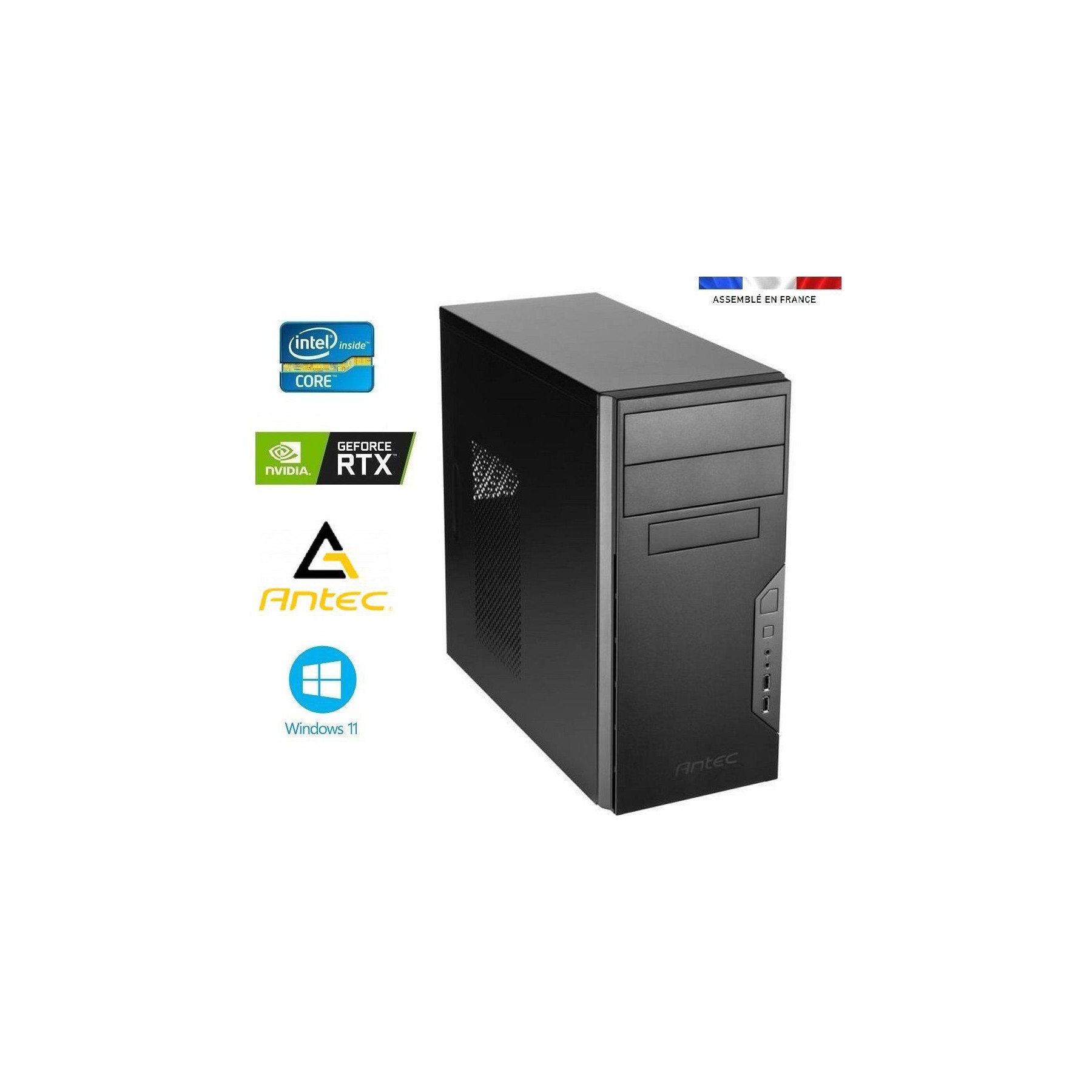 Unité centrale IDEES JEUX Antec VSK3 I7-RTX3050-32Go-2To
