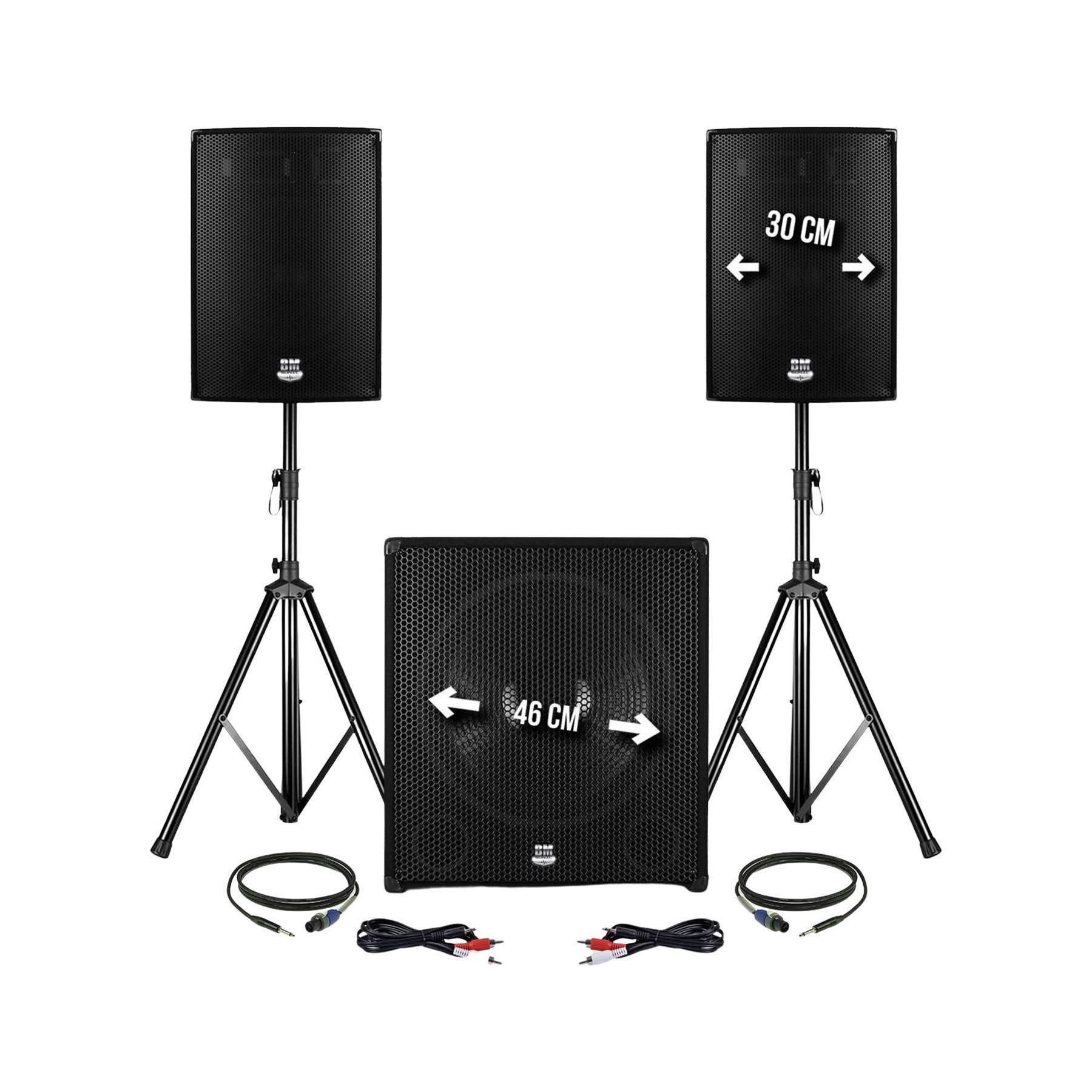 Pack sono BM SONIC Pack DJ 2400 -Sub+2Enceintes 30cm