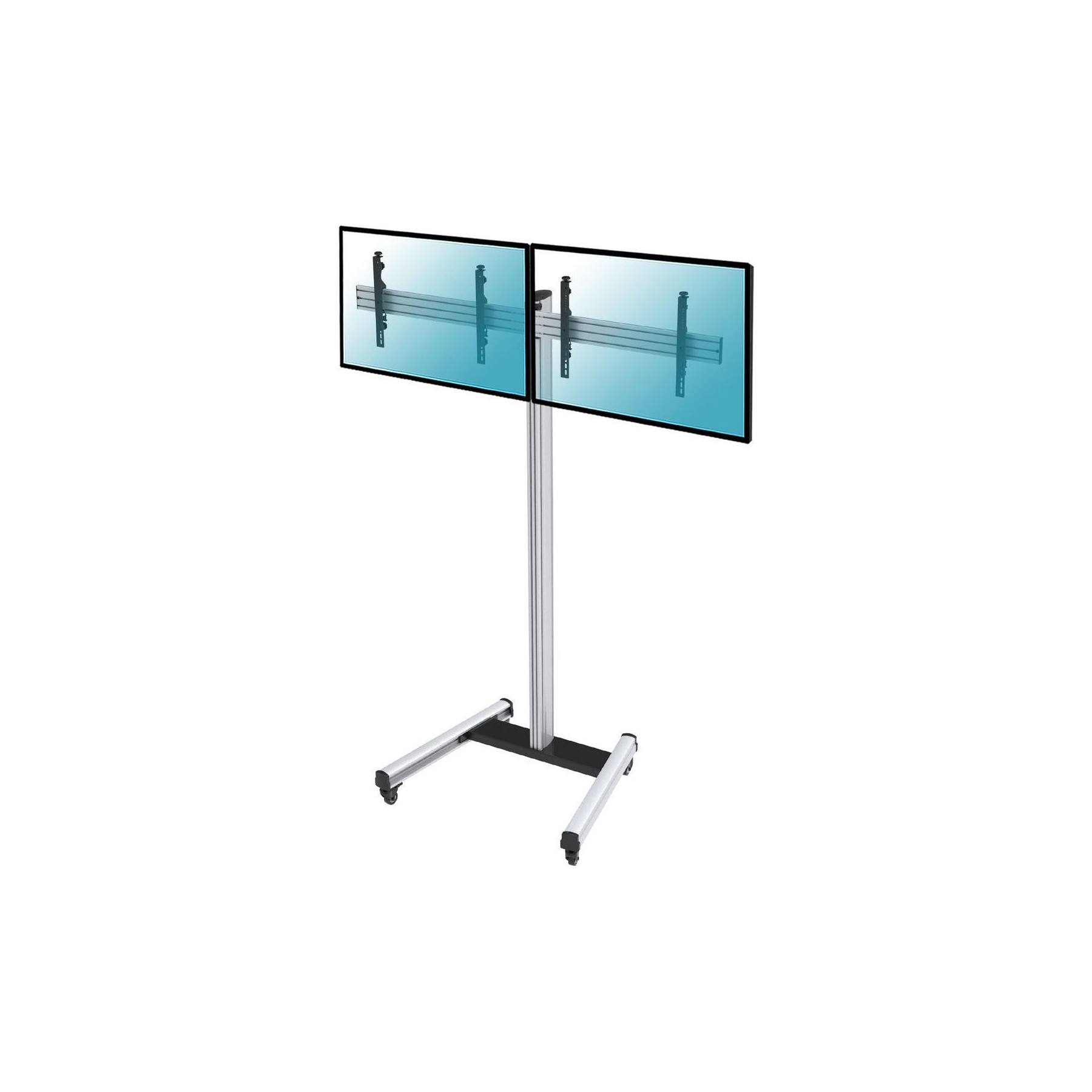 Pied TV KIMEX Support à roulettes 2 écrans TV 50"- 55"