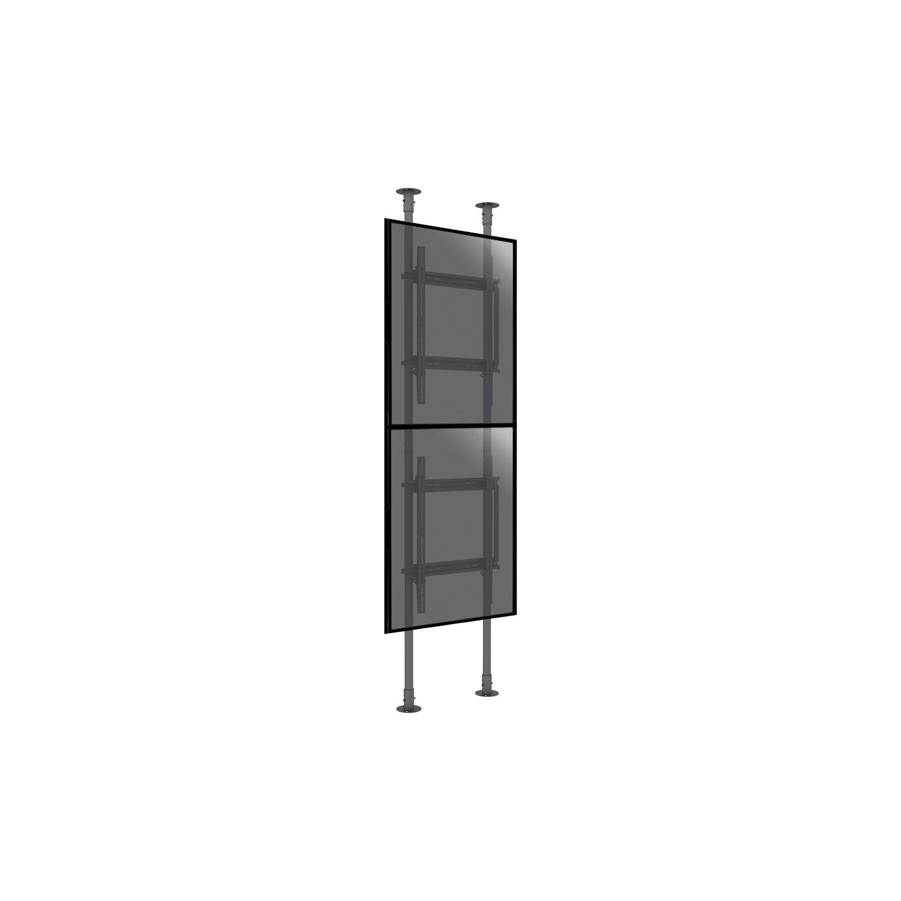 Pied TV KIMEX sol-plafond 2 TV 50- 82", Hauteur 240cm