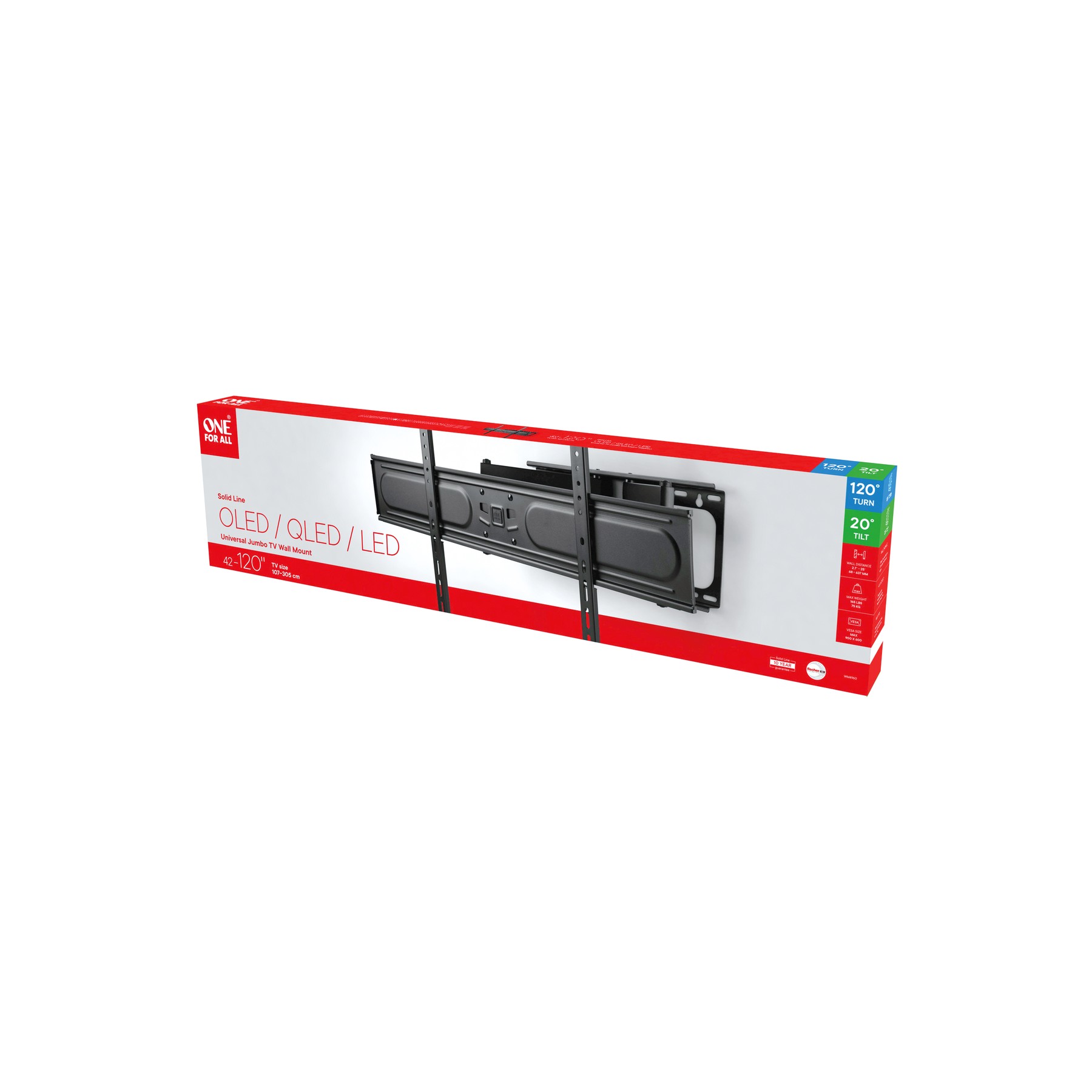 Support mural TV ONE FOR ALL TV Solid Jumbo - Orientable 42 120 pouce