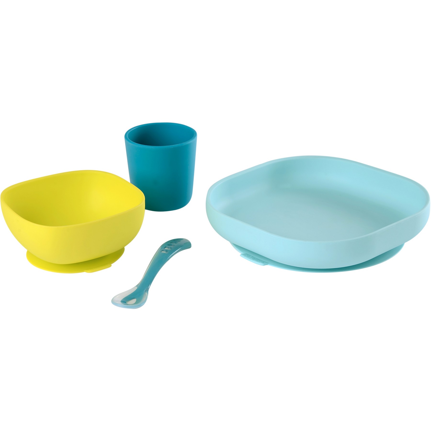 Coffret repas BEABA 913428 4pièces vaisselle silicone bleu