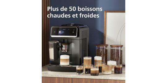 Expresso Broyeur PHILIPS EP8757/12 cafetière à grain Aromis LatteGo Pro, + 50 boissons, SilentBrew, Noire
