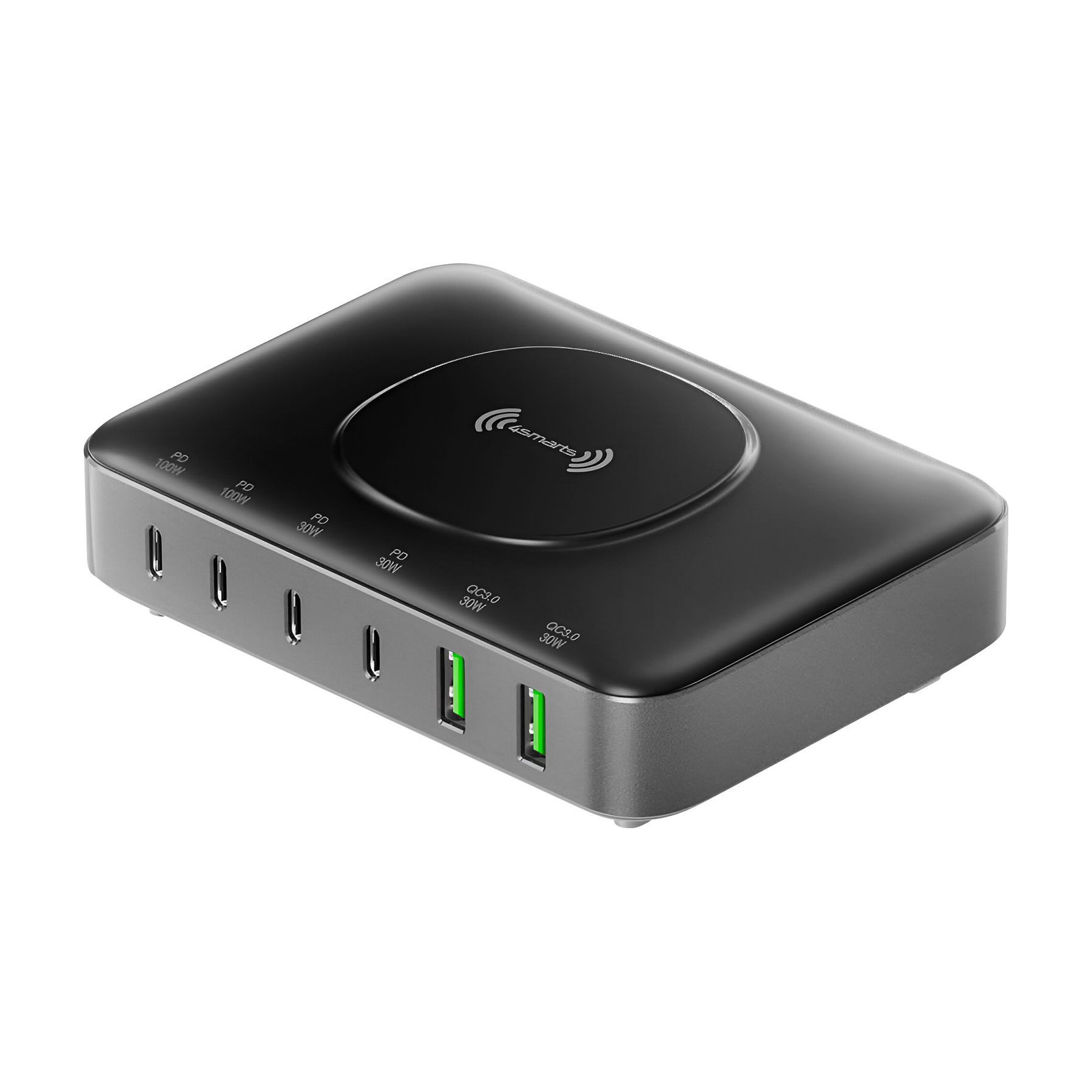 Station de chargement 4 SMARTS GaN 100W - Induction + 4x USB-C + 2x USB