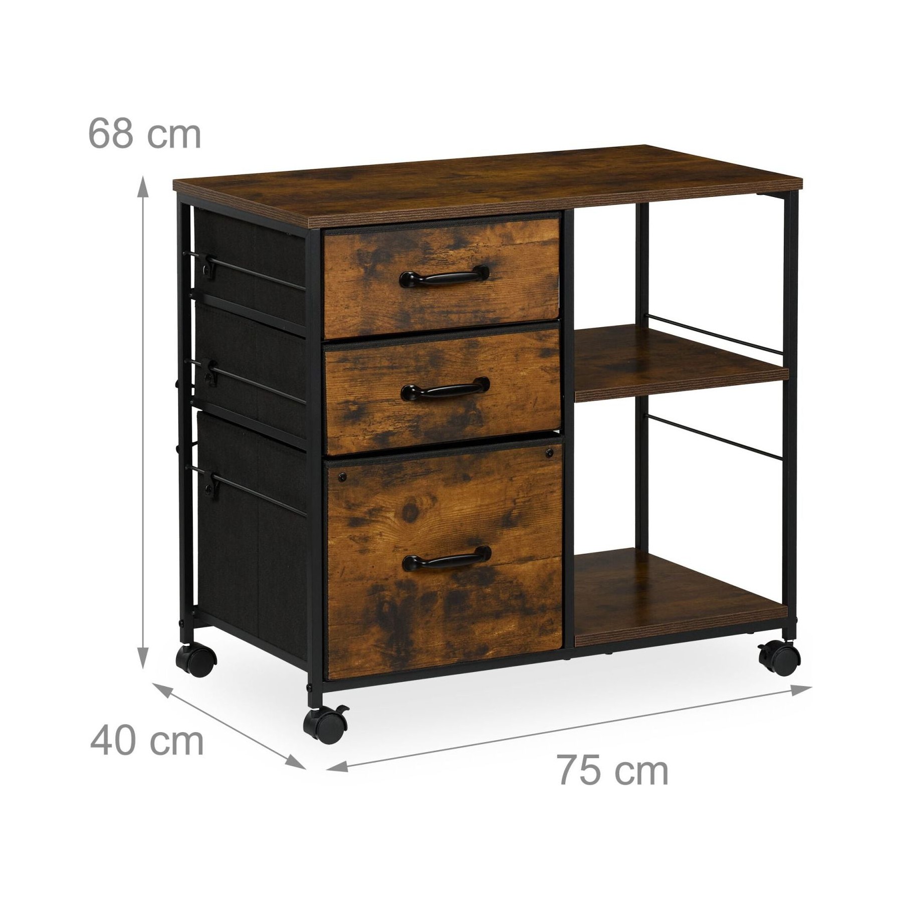 Armoire HELLOSHOP26 Caisson de bureau roulant avec 3 tiroirs