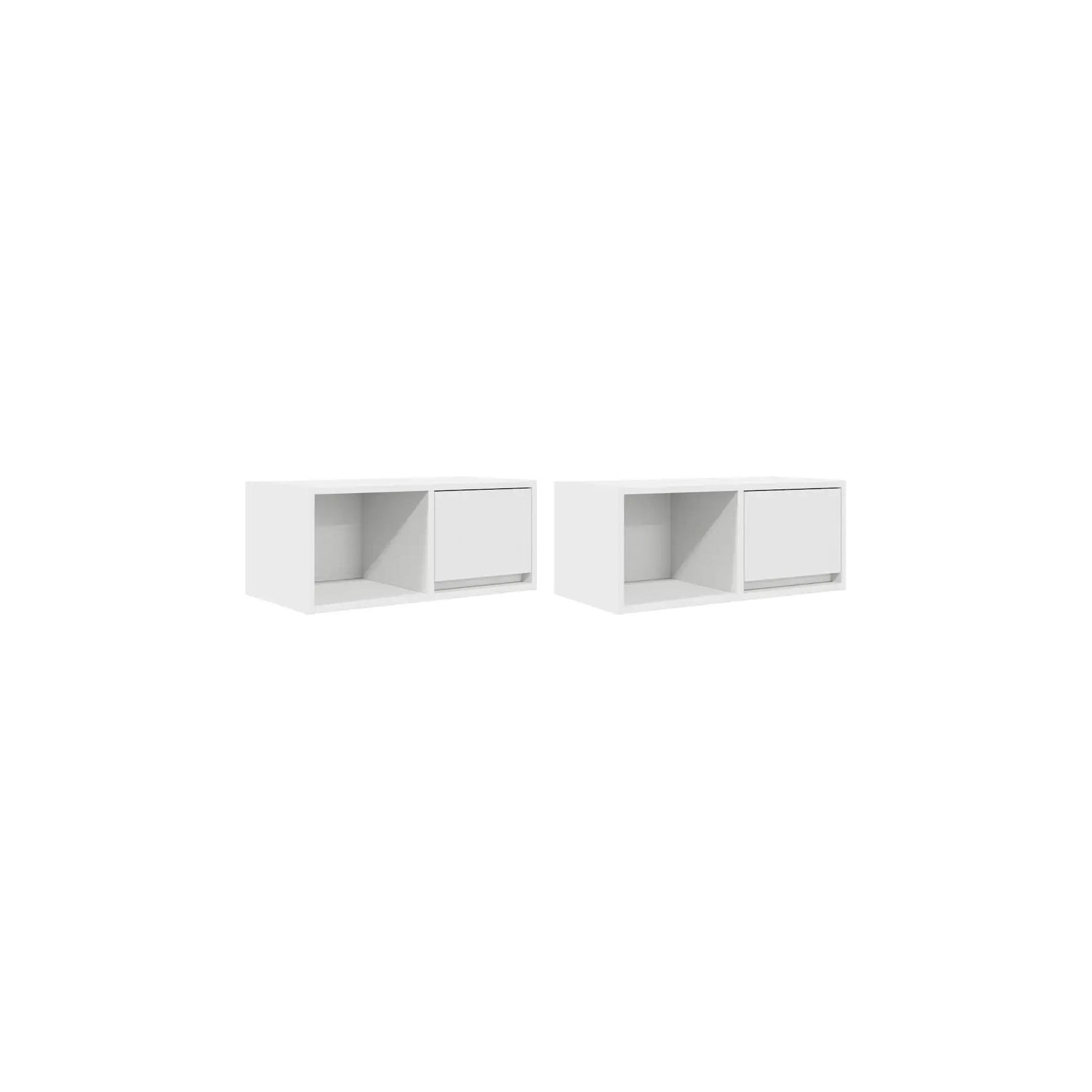 Meuble TV HELLOSHOP26 Lot de 2 meubles TV muraux design épuré