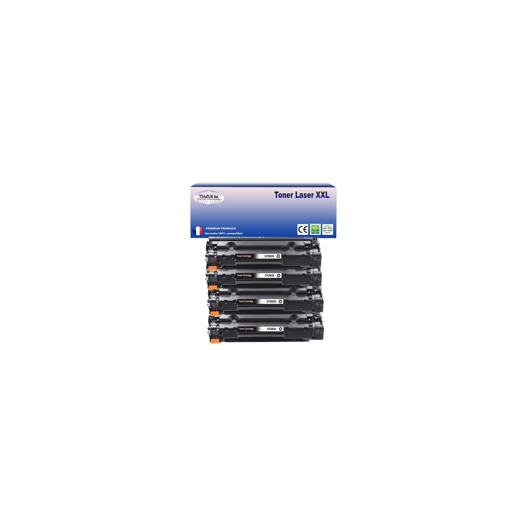 Toner T3AZUR remplace HP CF283X (83X) Noir