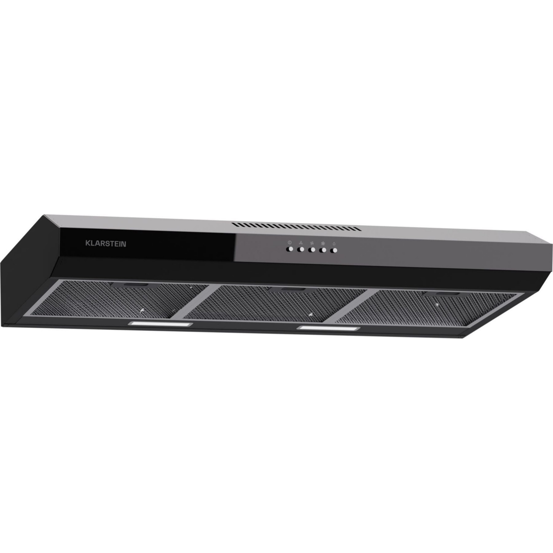 Hotte casquette KLARSTEIN Contempo 90cm encastrée 200m³/h LED noir