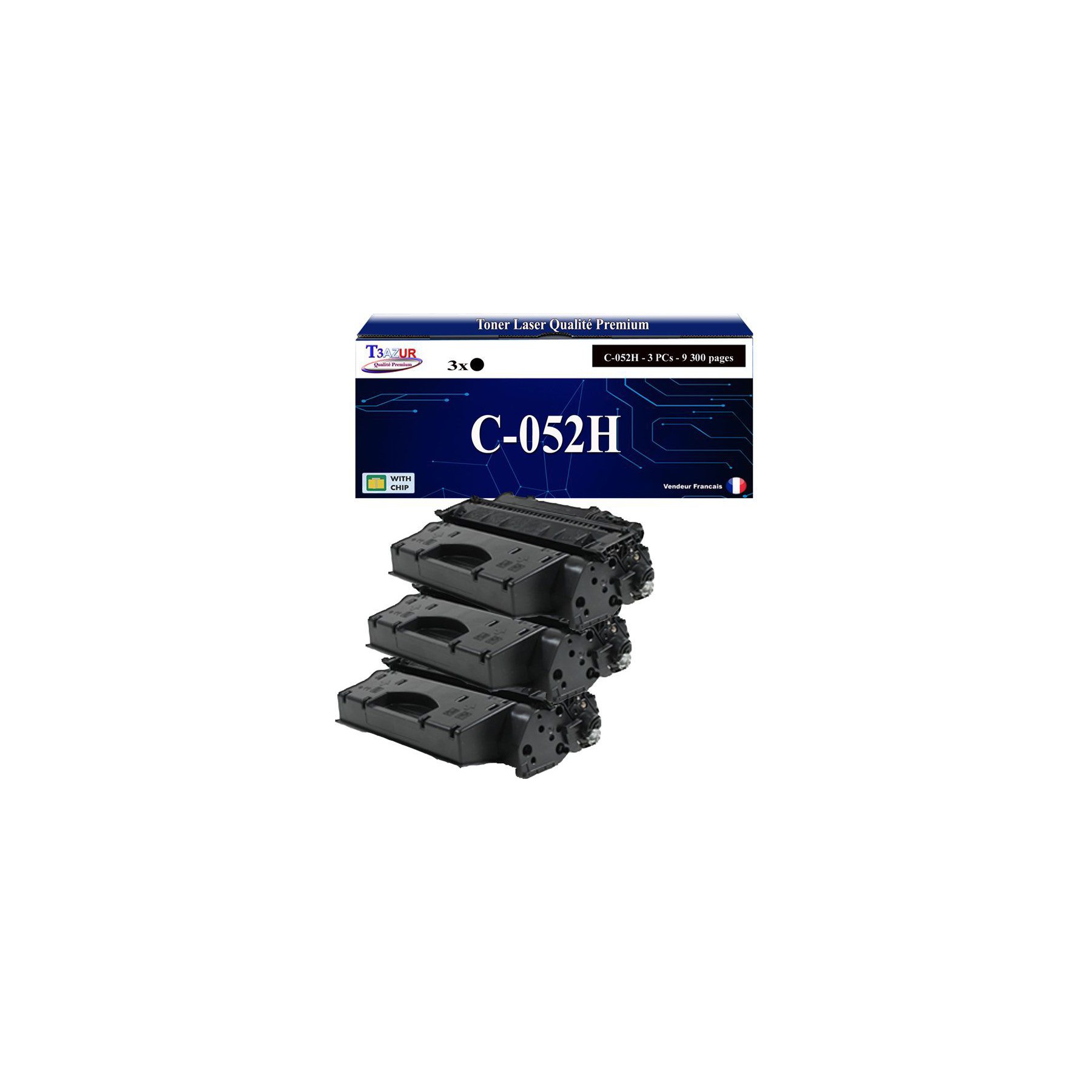 Toner T3AZUR pour Canon MF429x, 052H (x3)