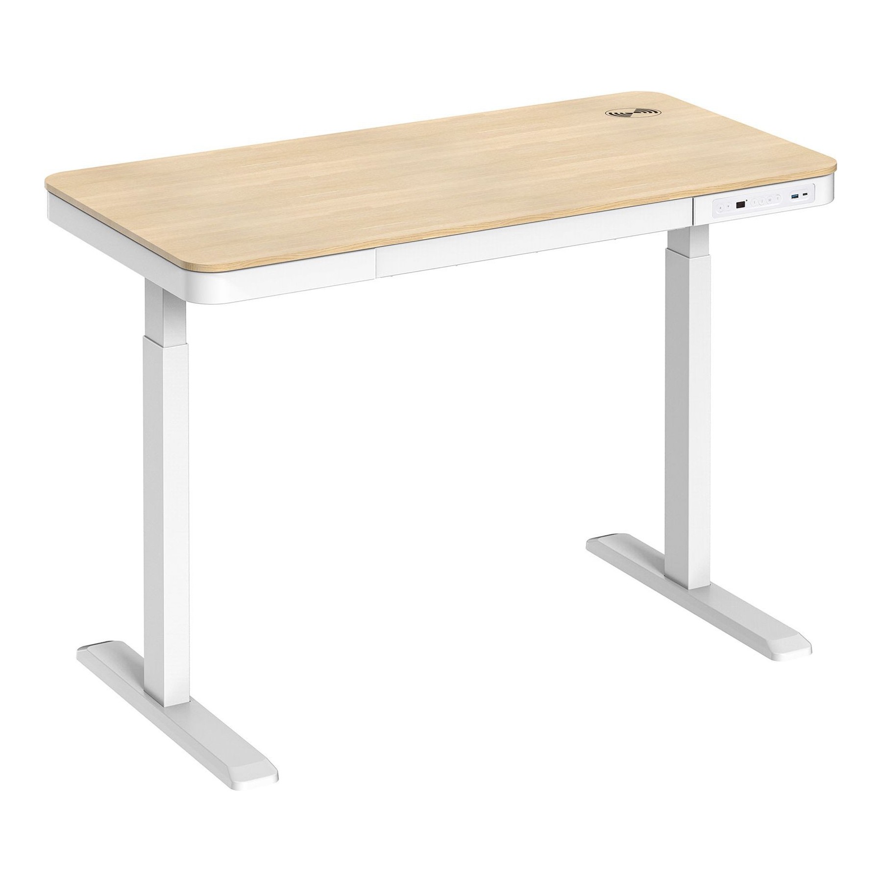 Bureau ergonomique KIMEX motorisé 118x60cm avec tiroir, marron