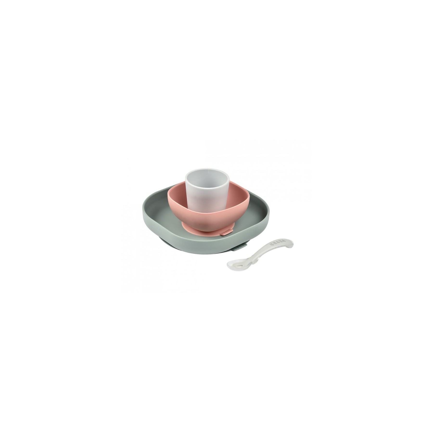 Coffret repas BEABA silicone 4 pieces eucalyptus